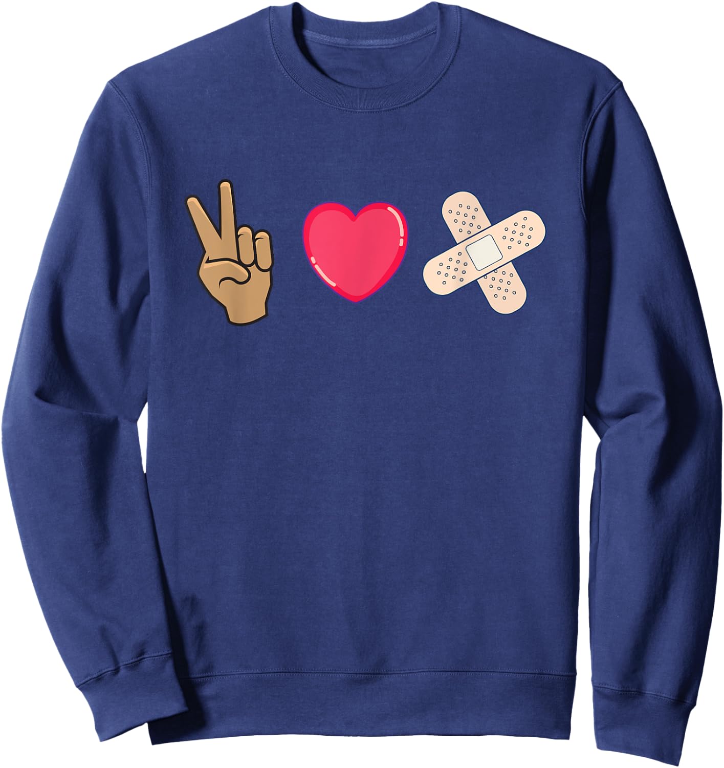 Peace Love Wound Care Nurse RN Appreciation Gifts Sweatshirt - Sweatshirt | Navy