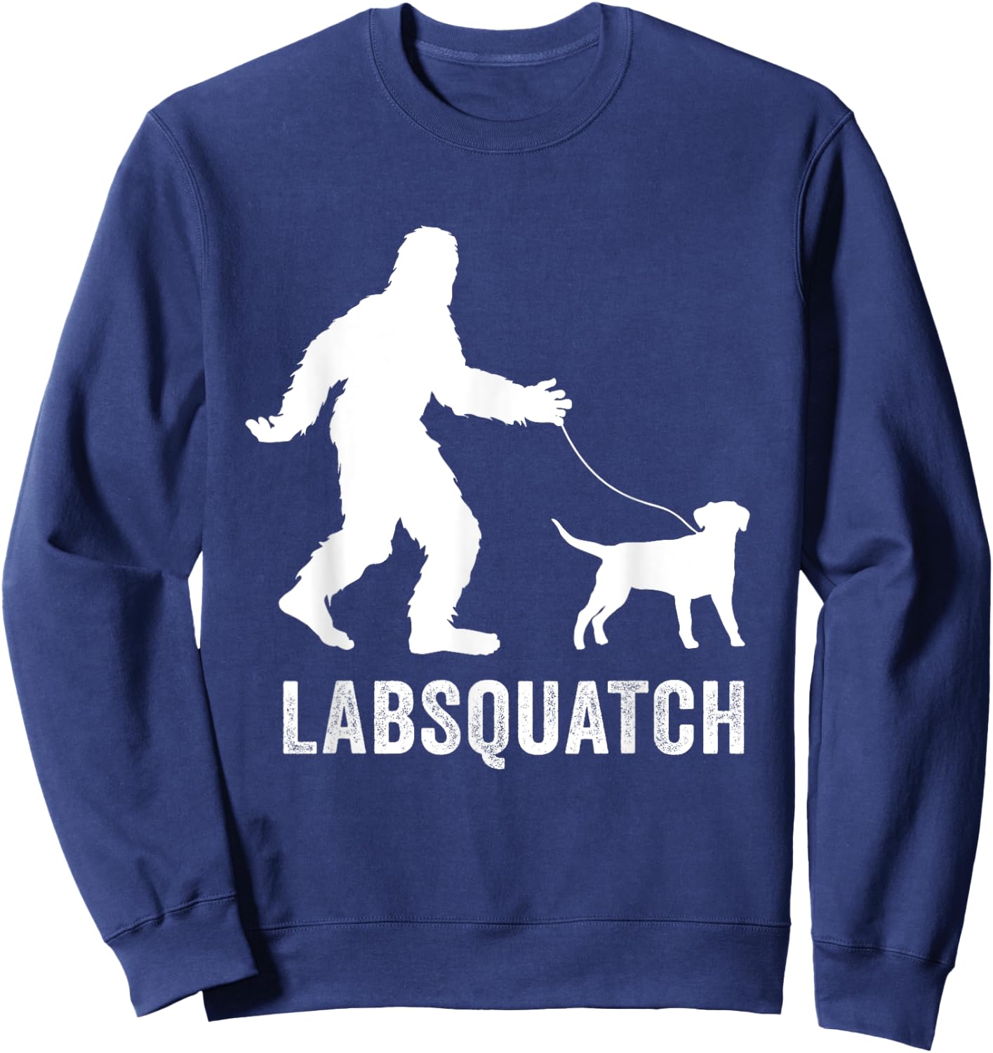 Labrador Retriever Funny Sasquatch Gifts | Bigfoot & Dogs Sweatshirt - Sweatshirt | Navy