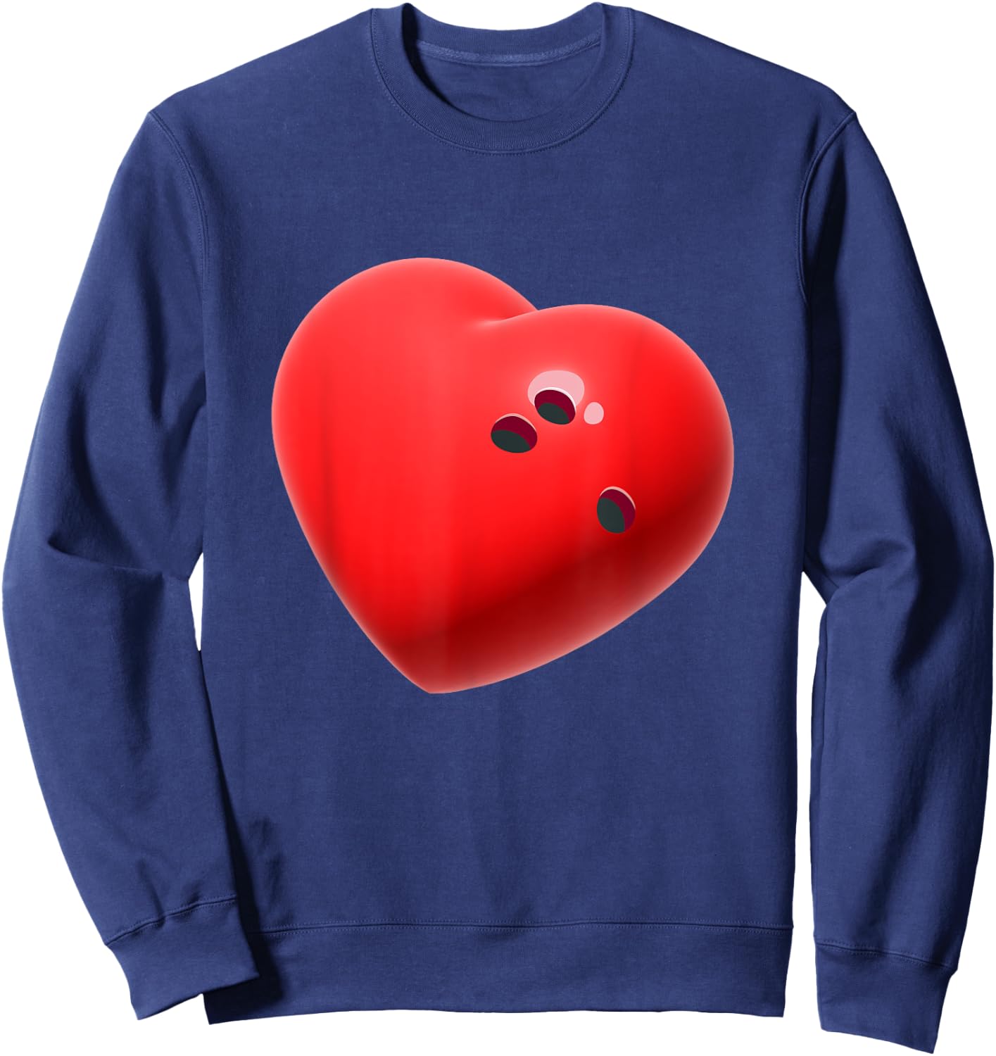 Love Bowling ball Hearts Bowling Lover Valentine's Day Sweatshirt - Sweatshirt | Navy