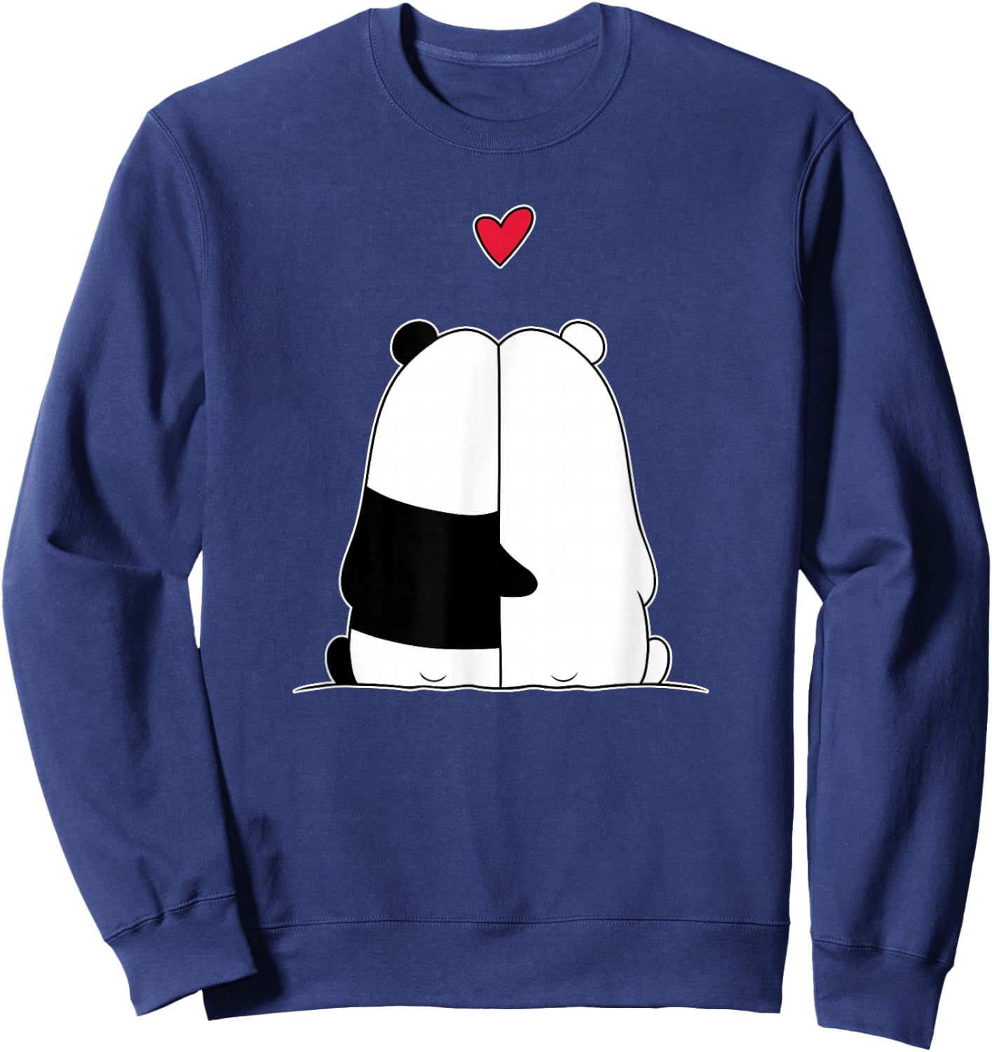 Couples Valentines Polar Bear Panda Bear Sweatshirt - Sweatshirt | Navy