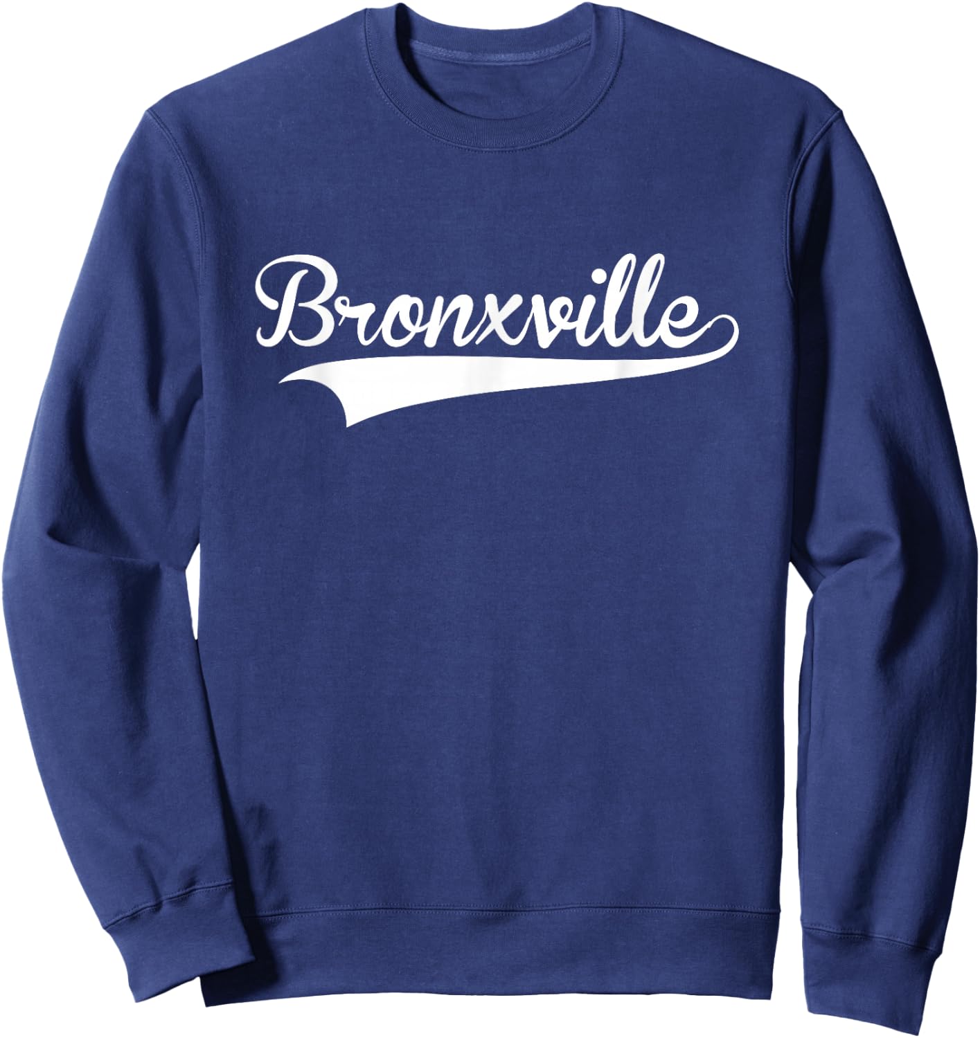 BRONXVILLE Baseball Vintage Retro Font Sweatshirt - Sweatshirt | Navy