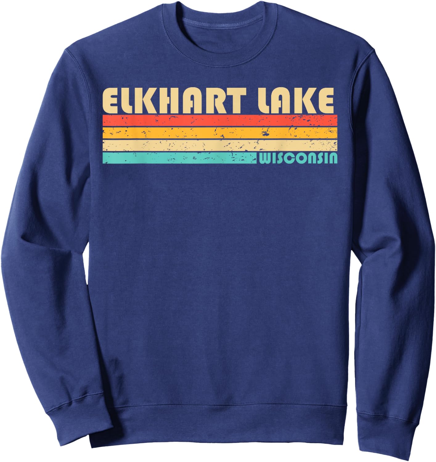 ELKHART LAKE WISCONSIN Funny Fishing Camping Summer Women Girls Kids Sweatshirt - Sweatshirt | Navy