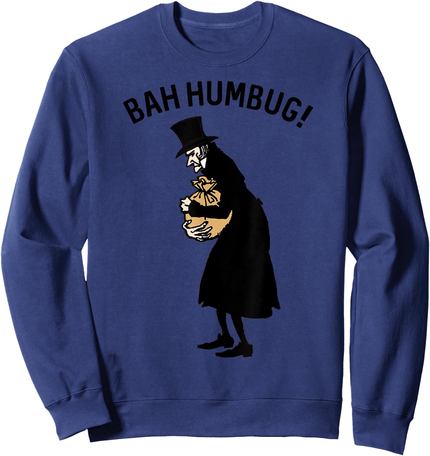 Vintage Ebenezer Scrooge Christmas Bah Humbug Scrooge Sweatshirt - Sweatshirt | Navy
