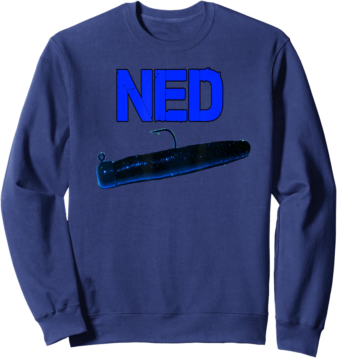 NED Rig Bass Fishing Jigs Apparel For Fishermen By Black Fly Sweatshirt - Sweatshirt | Navy