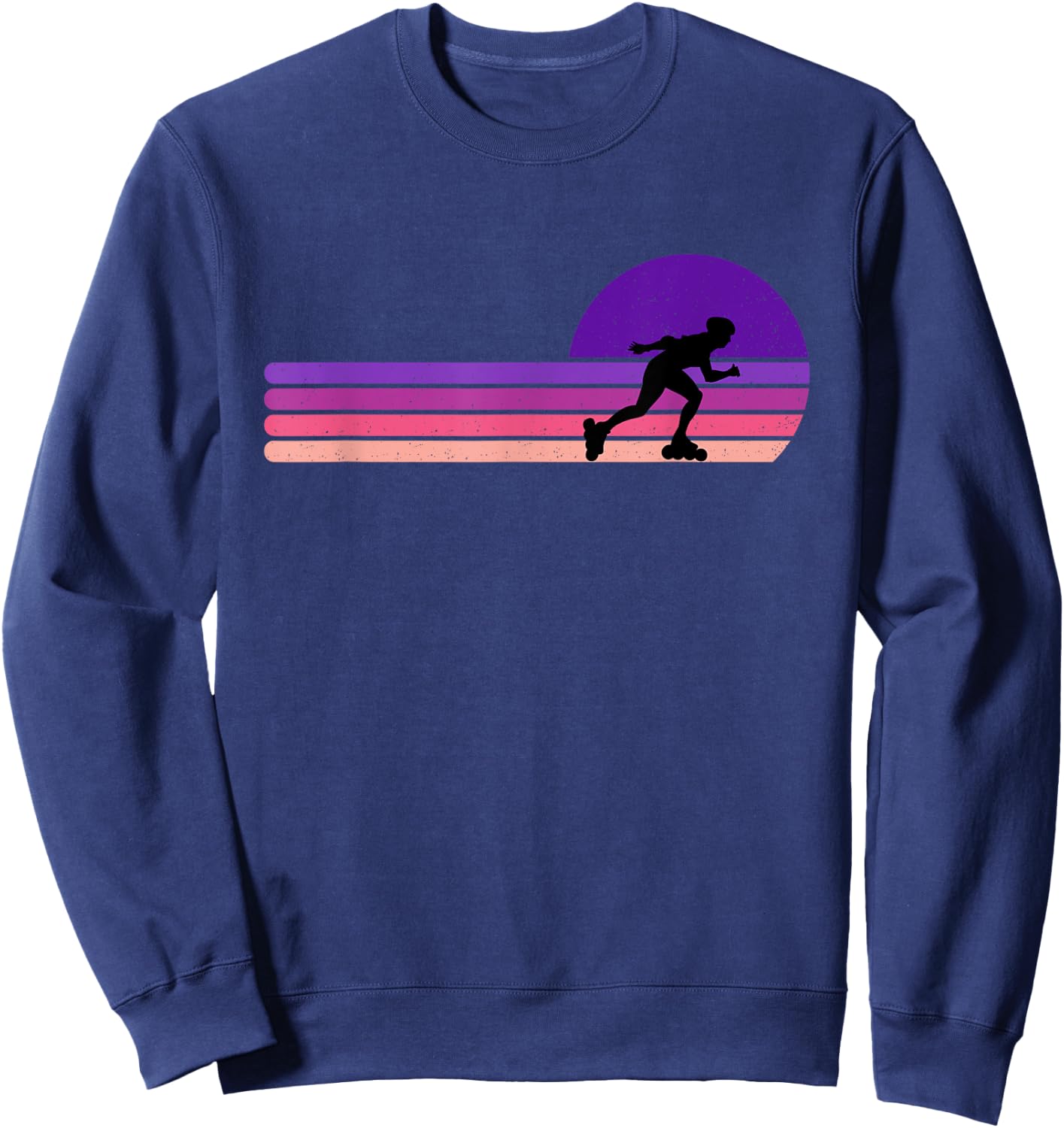 Rollerblading Funny Girly Retro Vintage Gift Sweatshirt - Sweatshirt | Navy