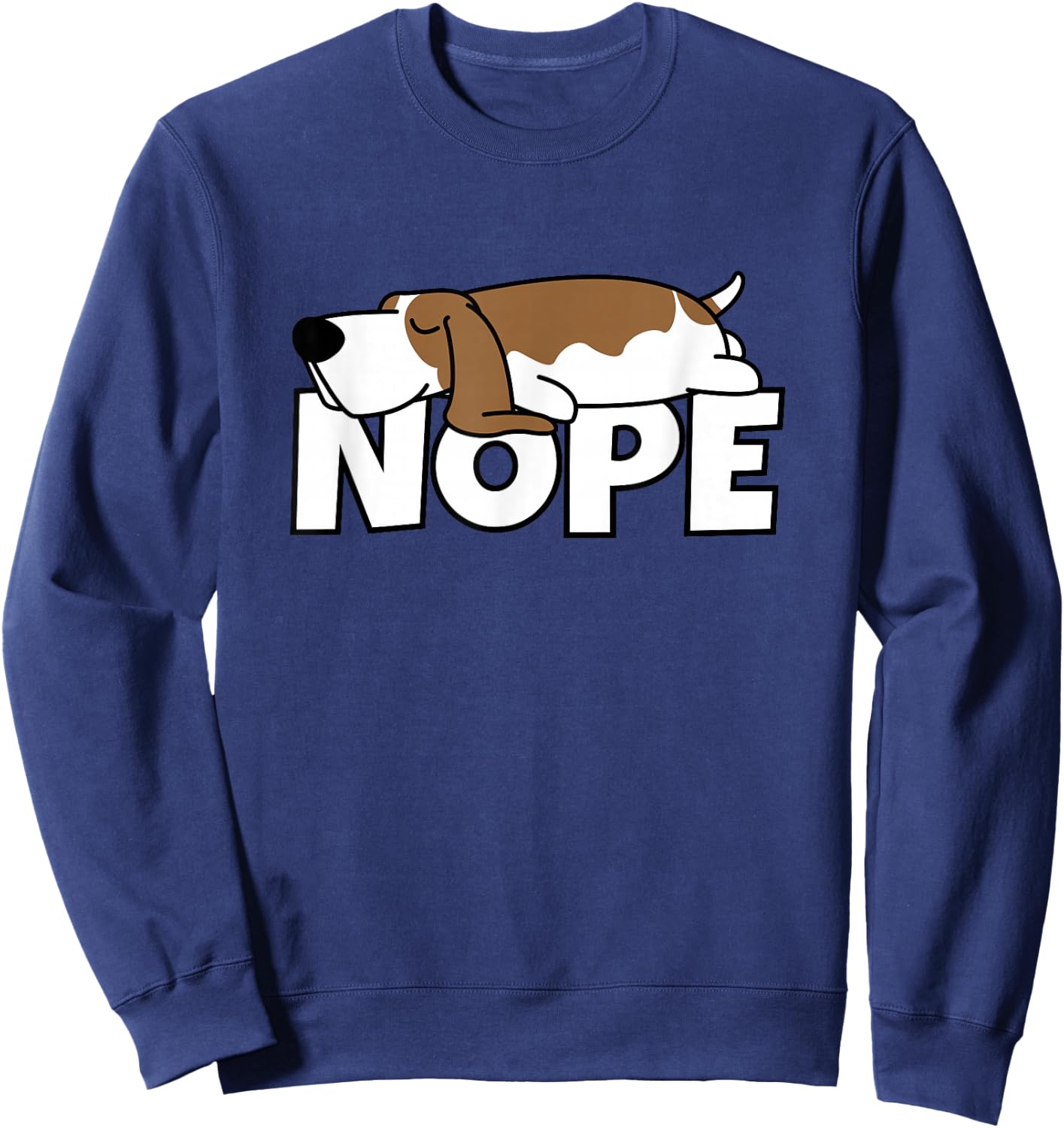 Lazy Basset Hound Cute Dog Nope Sweatshirt - Sweatshirt | Navy