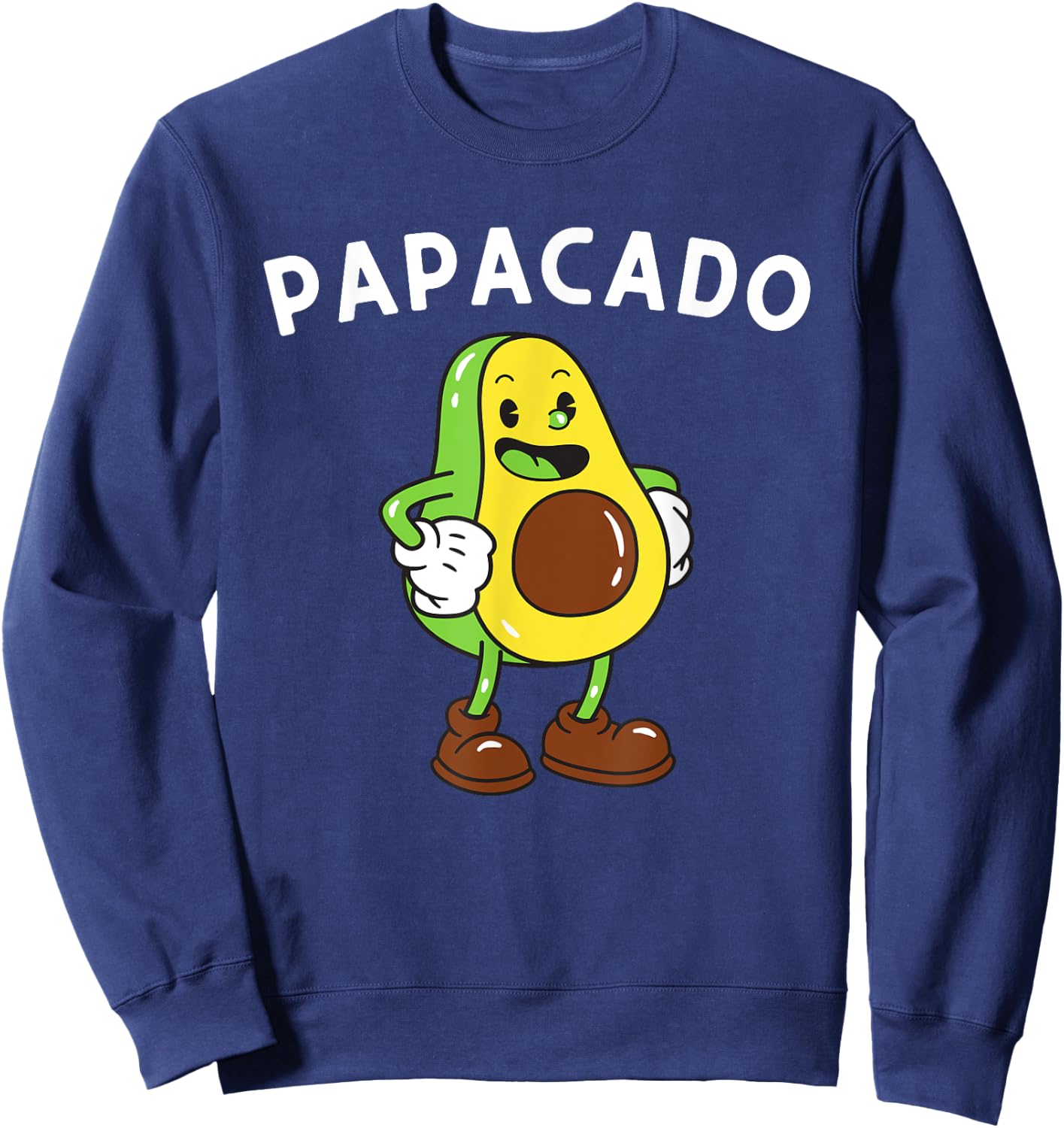 Papacado Dad Father - Avocado Lover & Guacamole Gift Sweatshirt - Sweatshirt | Navy