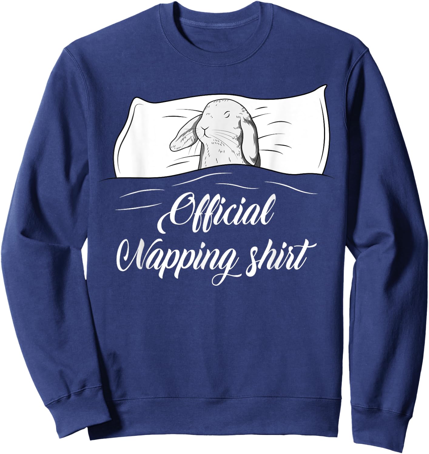 Sleeping Rabbit Pyjamas Bunny Lover Official Napping Sweatshirt - Sweatshirt | Navy