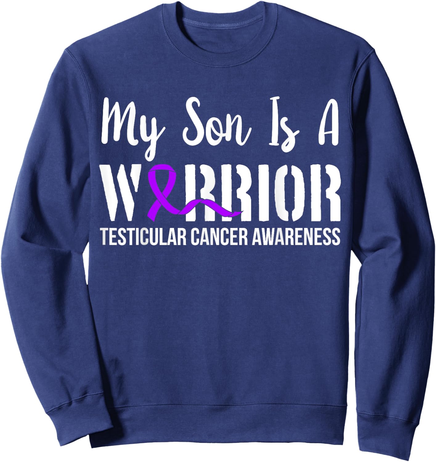 Testicular Cancer Shirt Gifts Awareness Ribbon Survivor Sweatshirt - Sweatshirt | Navy