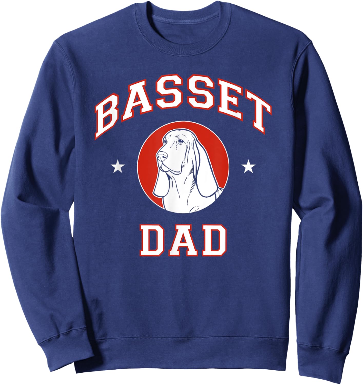 Basset Hound Dad Dog Father Sweatshirt - Sweatshirt | Navy
