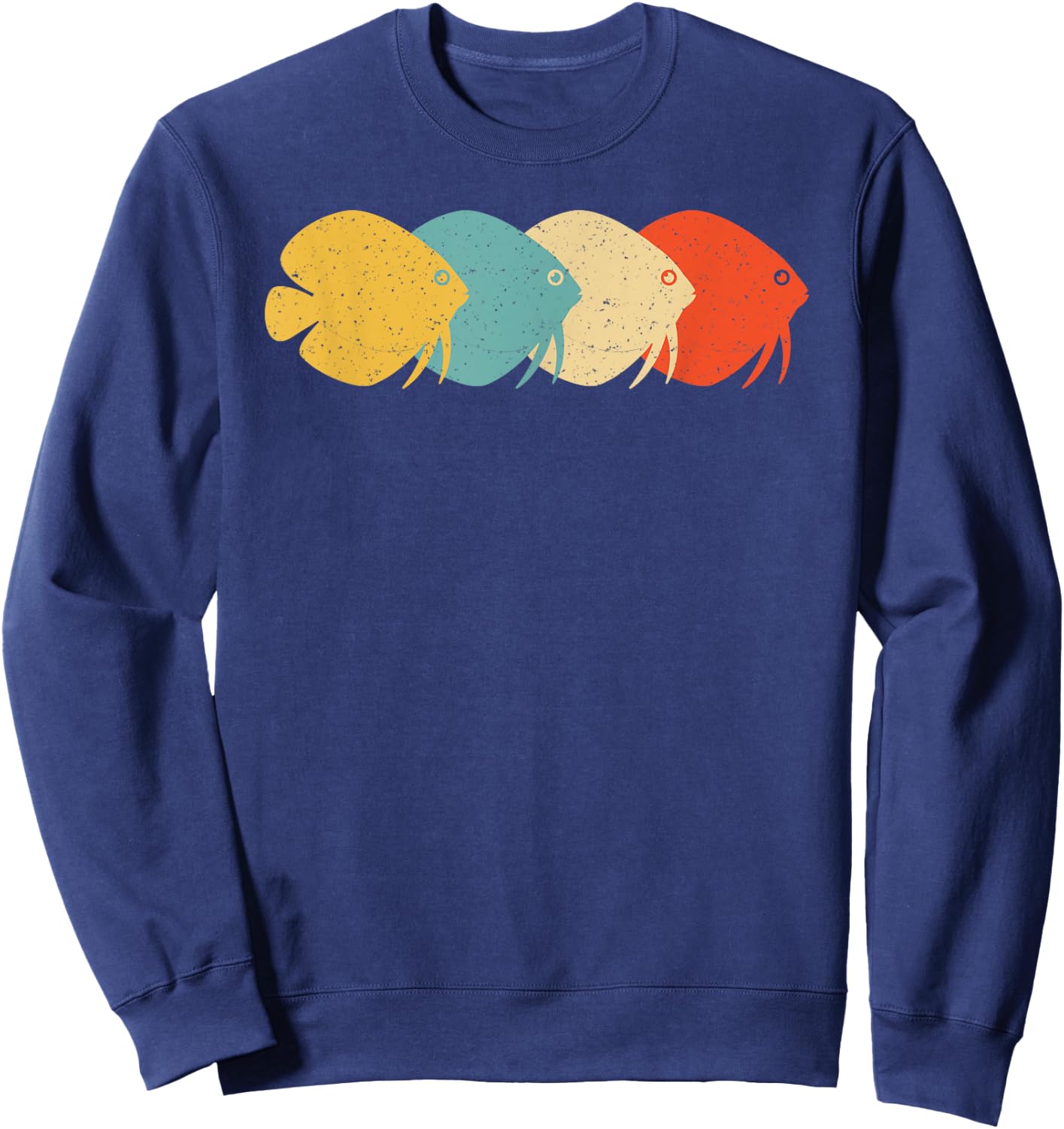 Discus Vintage Retro Pompadour Fish Lover 60s 70s Gift Sweatshirt - Sweatshirt | Navy