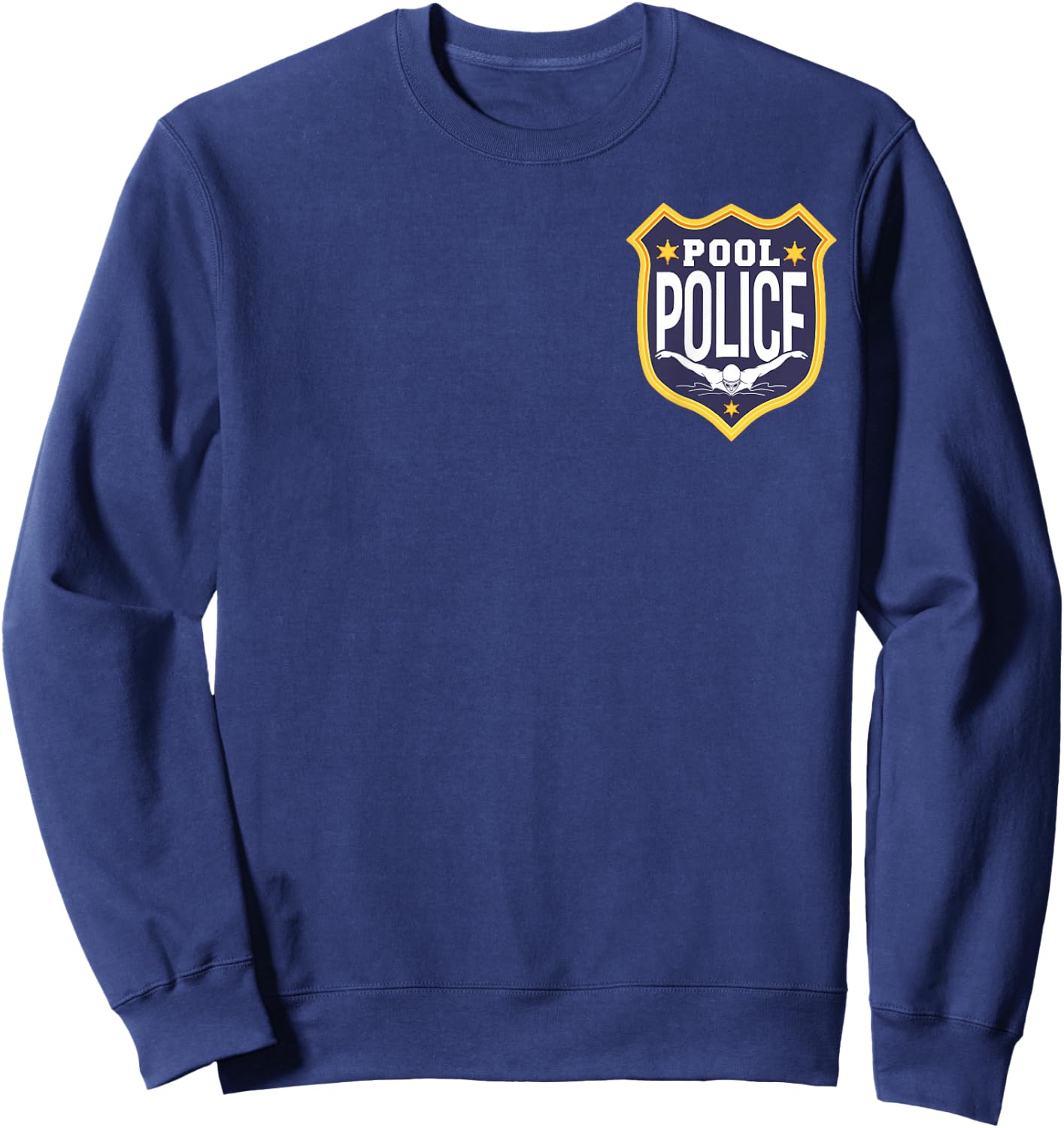 Swimming Swimmer Swim Pool Police Coach Dad Badge Sweatshirt - Sweatshirt | Navy