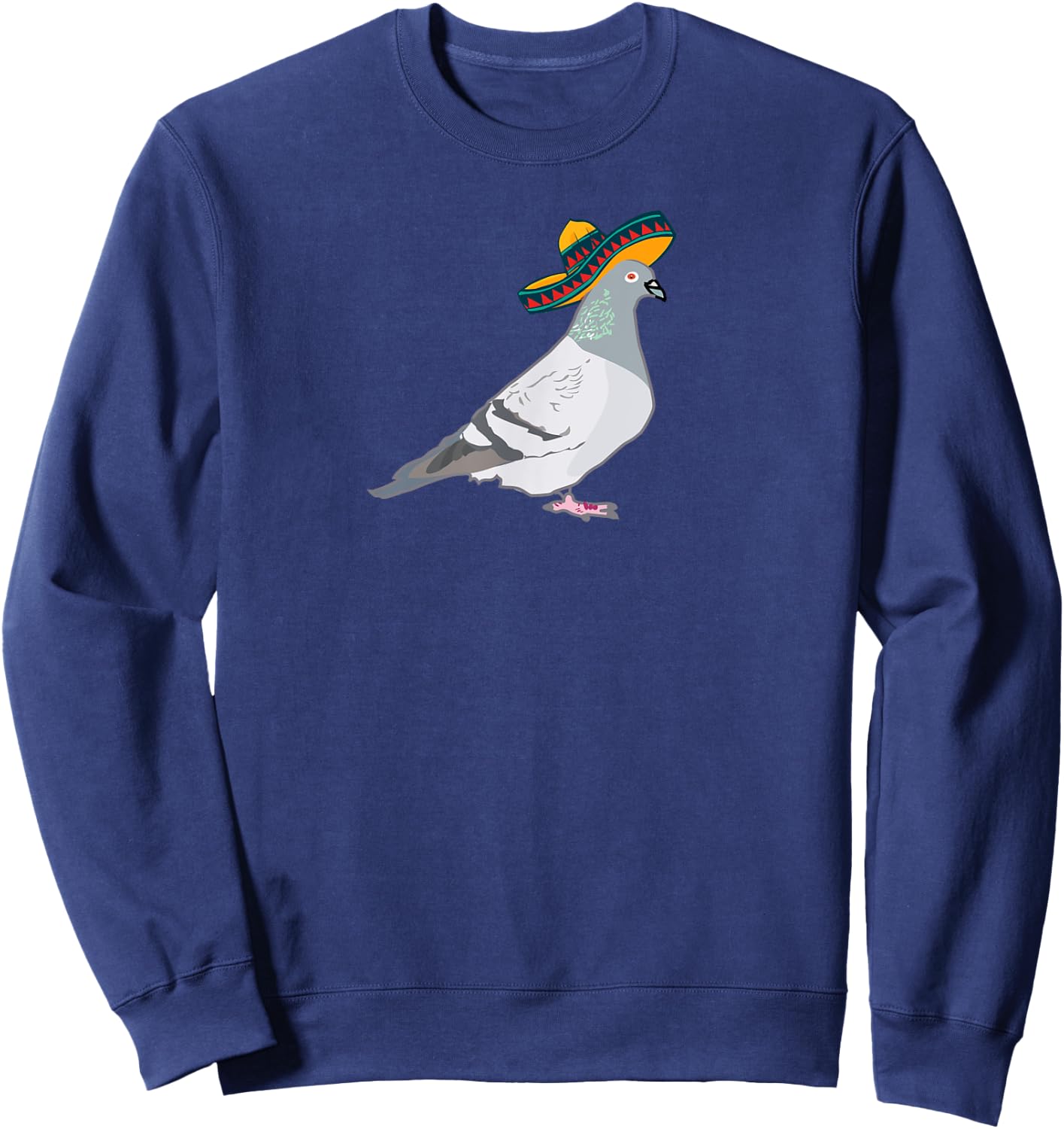 Funny pigeon pigeons with sombrero hat fun Sweatshirt - Sweatshirt | Navy