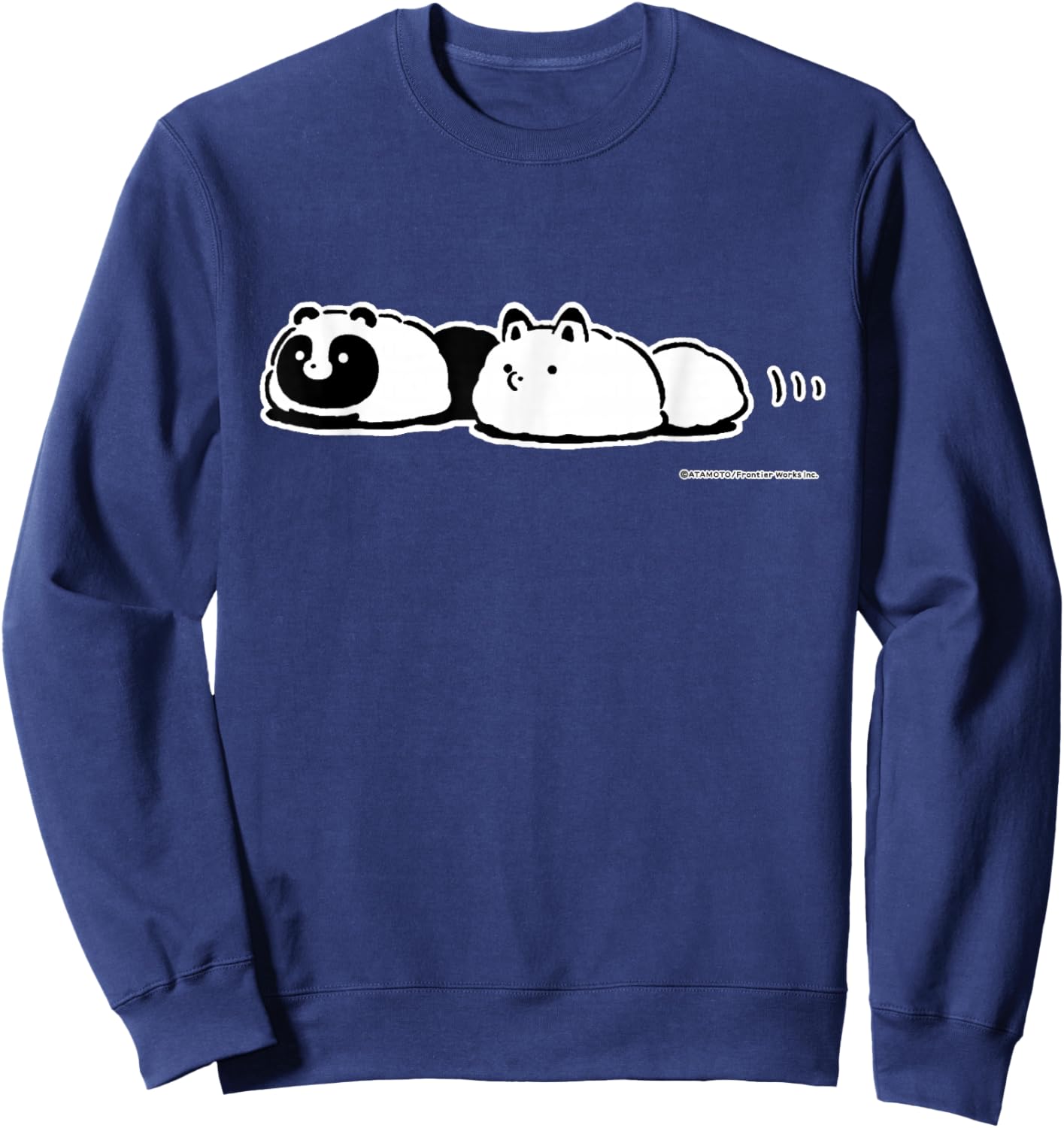 Tanuki to Kitsune (Raccoon dog & Fox) (Wriggling) Sweatshirt - Sweatshirt | Navy