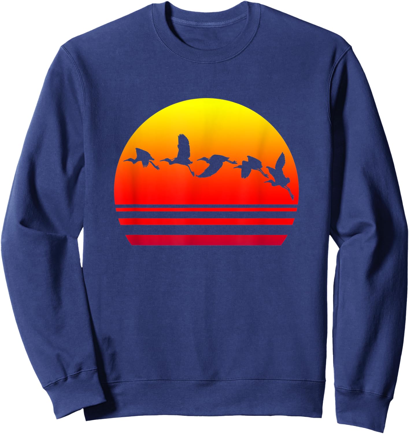 Cranes in the Sunset, Wetlands Sweatshirt - Sweatshirt | Navy