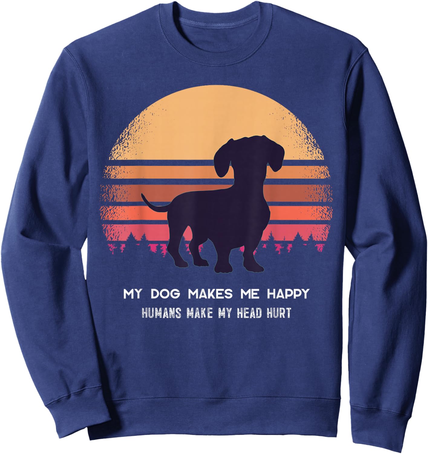 Dachshund Doxie Wiener Sausage Dog Women Kids Sweatshirt - Sweatshirt | Navy