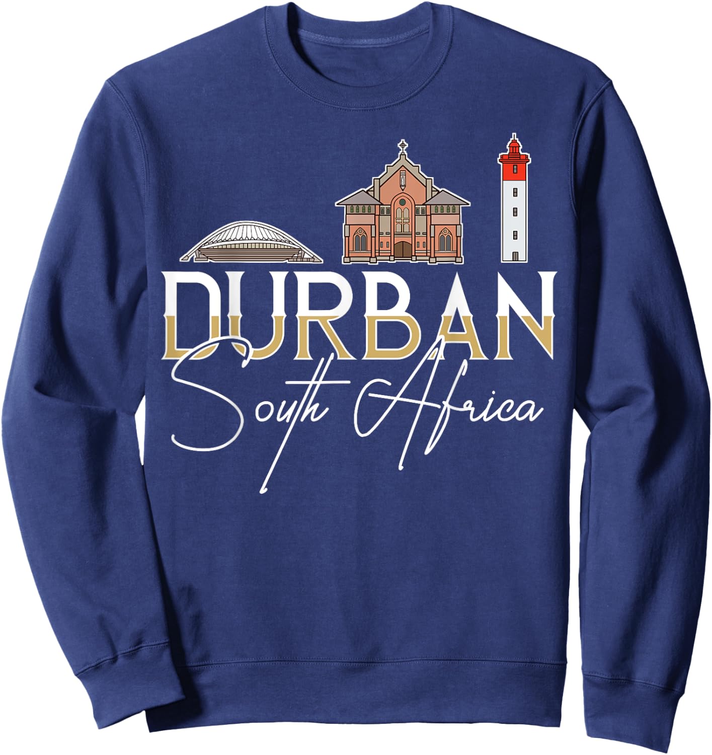 Durban South Africa City Skyline Map Travel Sweatshirt - Sweatshirt | Navy