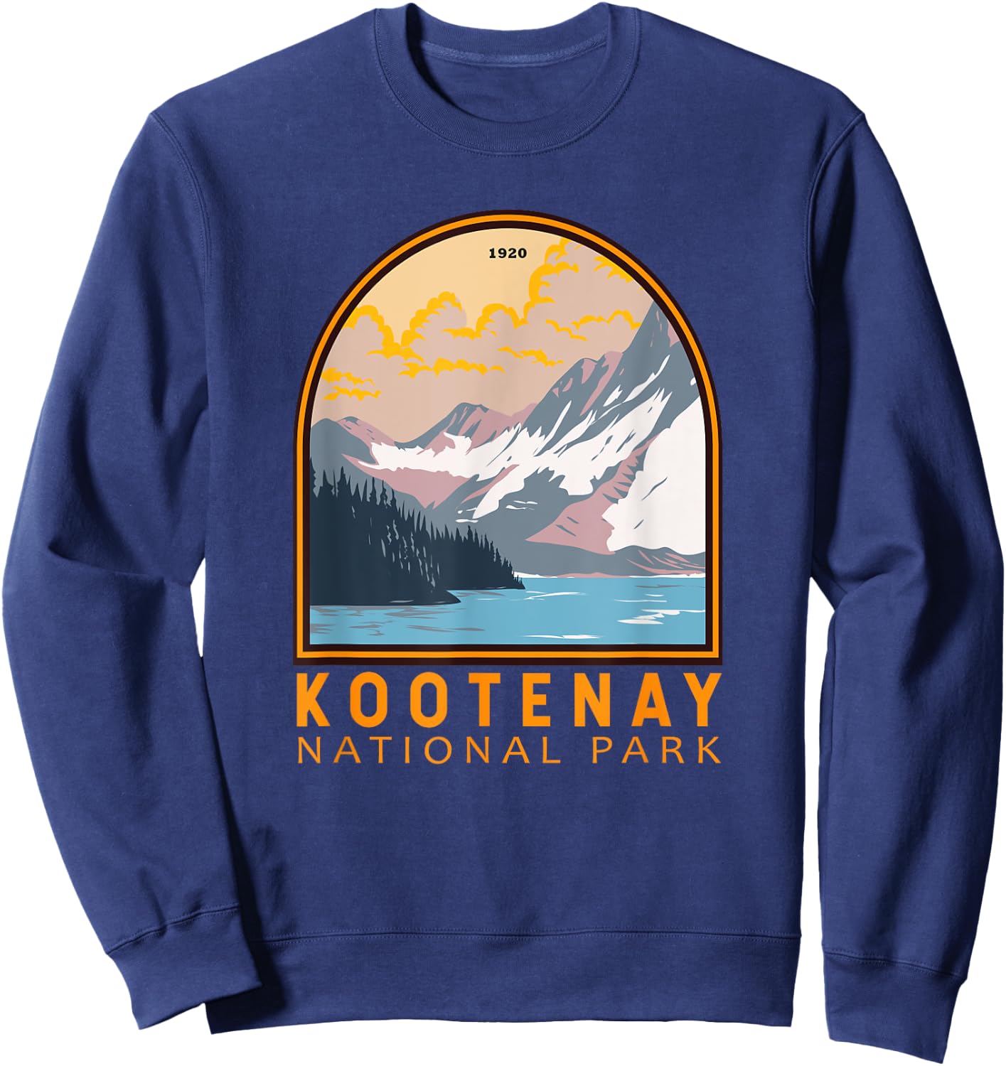 Kootenay National Park Canada Vintage Emblem Sweatshirt - Sweatshirt | Navy