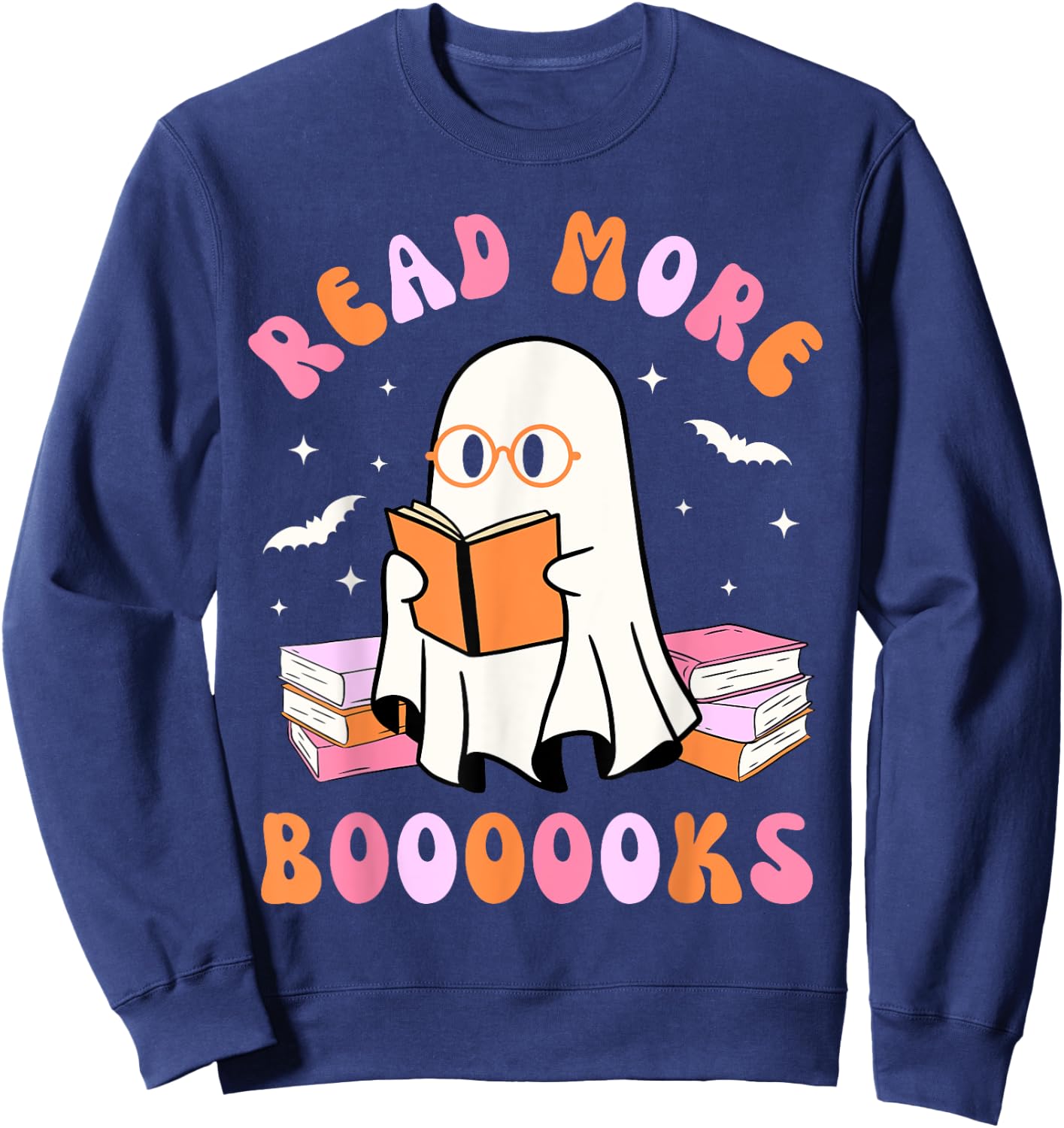 Read More Books Halloween Groovy Reading Kids Sweatshirt - Sweatshirt | Navy