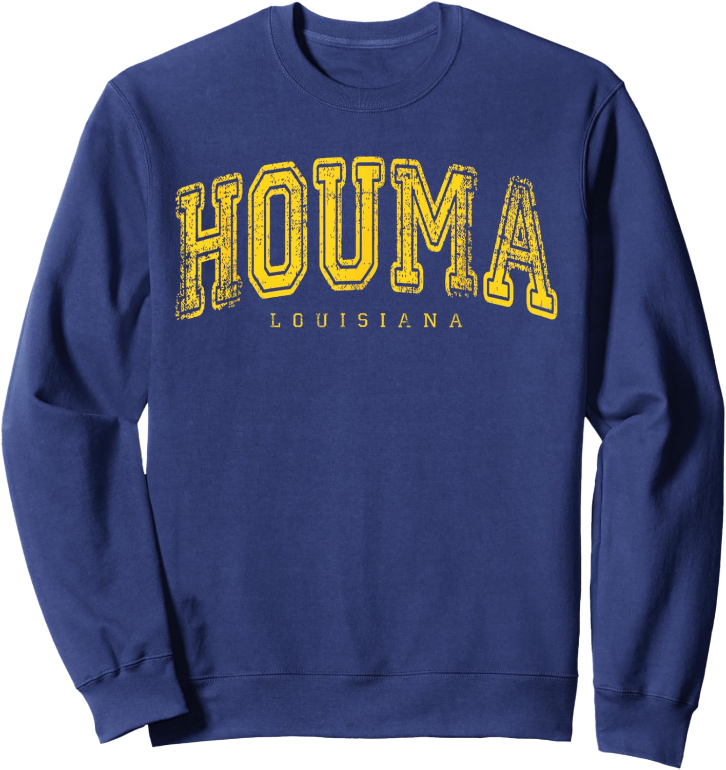 Houma Louisiana Vintage Retro US City State Travel Sweatshirt - Sweatshirt | Navy