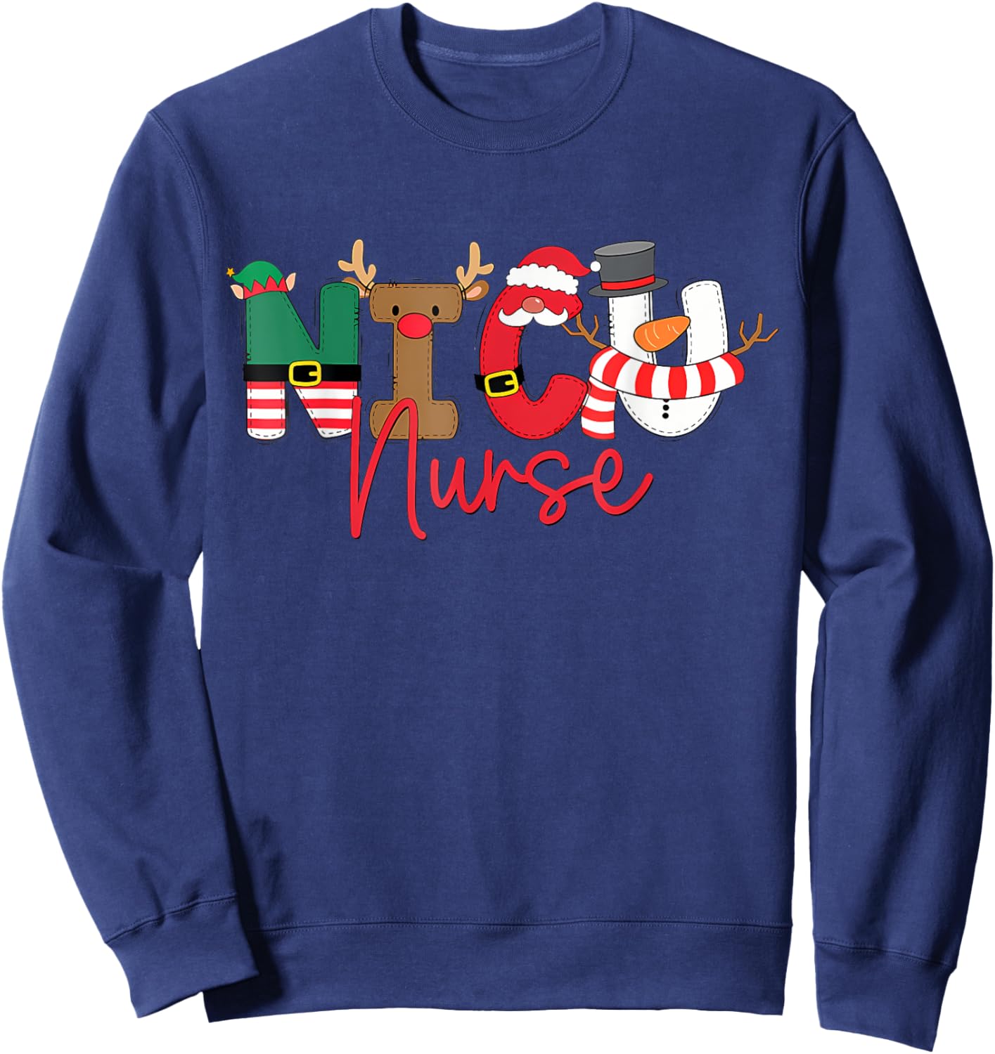 NICU Christmas Shirt NICU Nurse Xmas Party NICU Nursing Sweatshirt - Sweatshirt | Navy