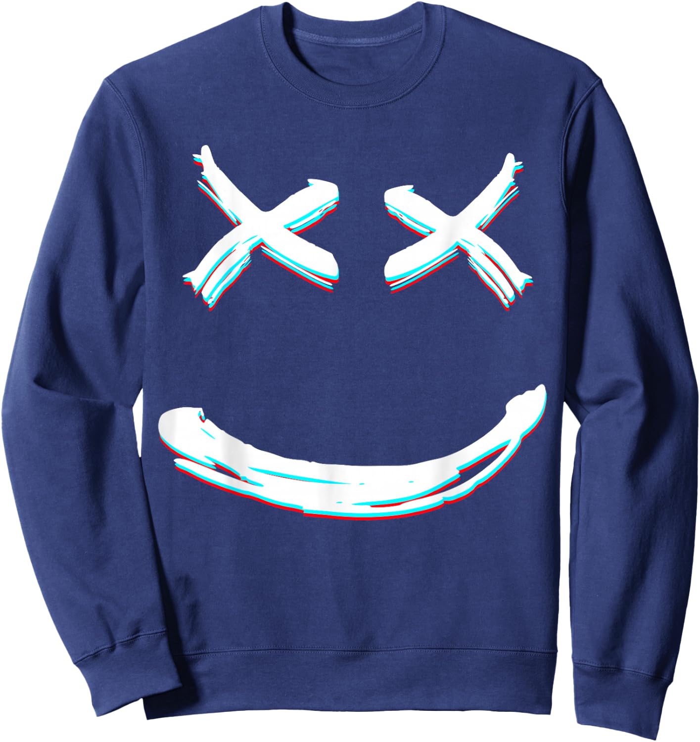X Eyed Smile Face | X Eyes Sweatshirt - Sweatshirt | Navy