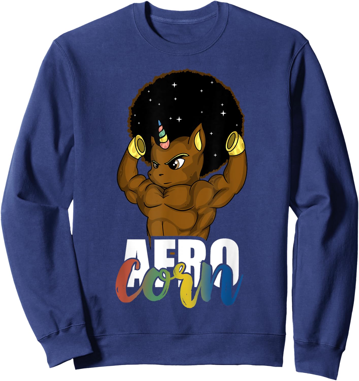 Afro Corn Afrocorn Unicorn Black History Men Boys Gift Sweatshirt - Sweatshirt | Navy