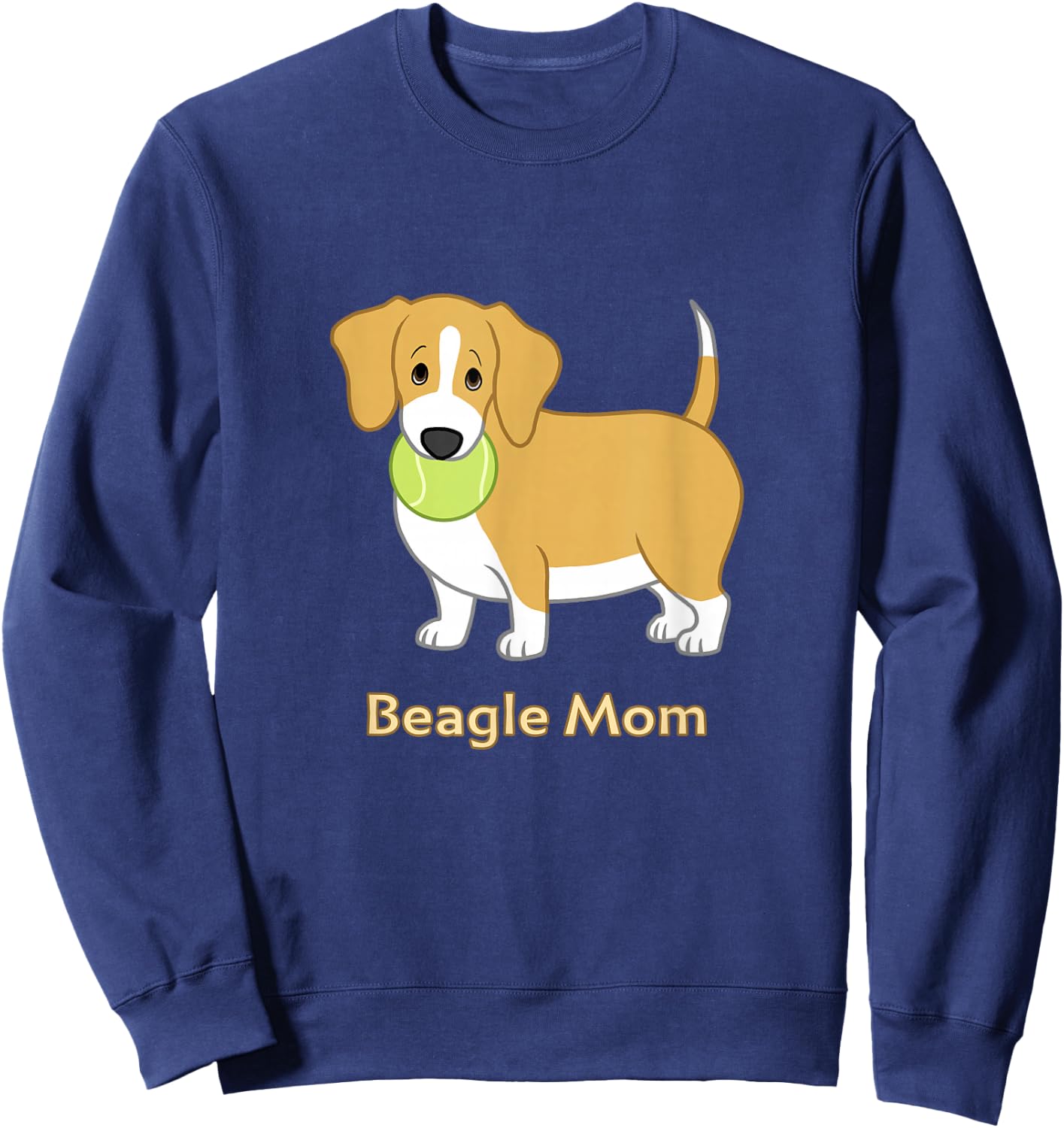 Funny Fat Lemon Yellow Beagle Mom Dog Lover Sweatshirt - Sweatshirt | Navy