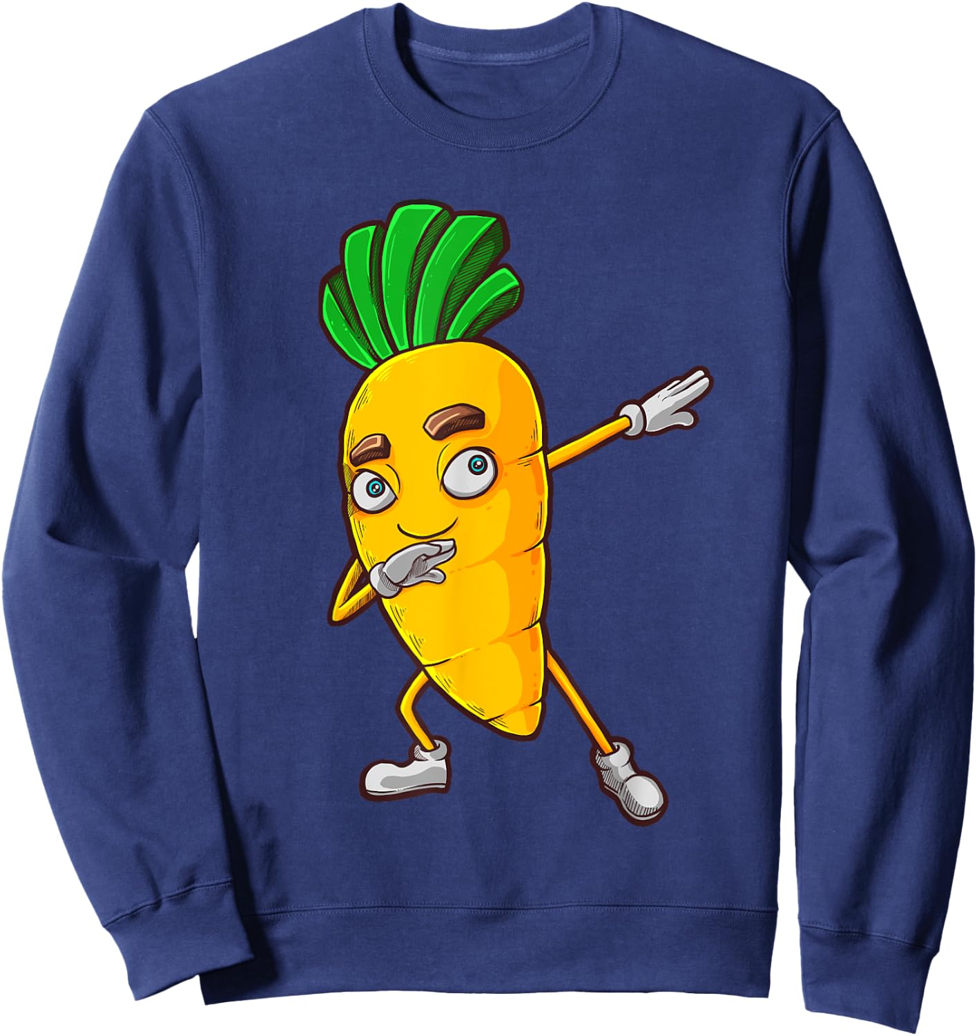Funny Dabbing Carrot Gift | Cute Vegetable Lover Men Women Sweatshirt - Sweatshirt | Navy