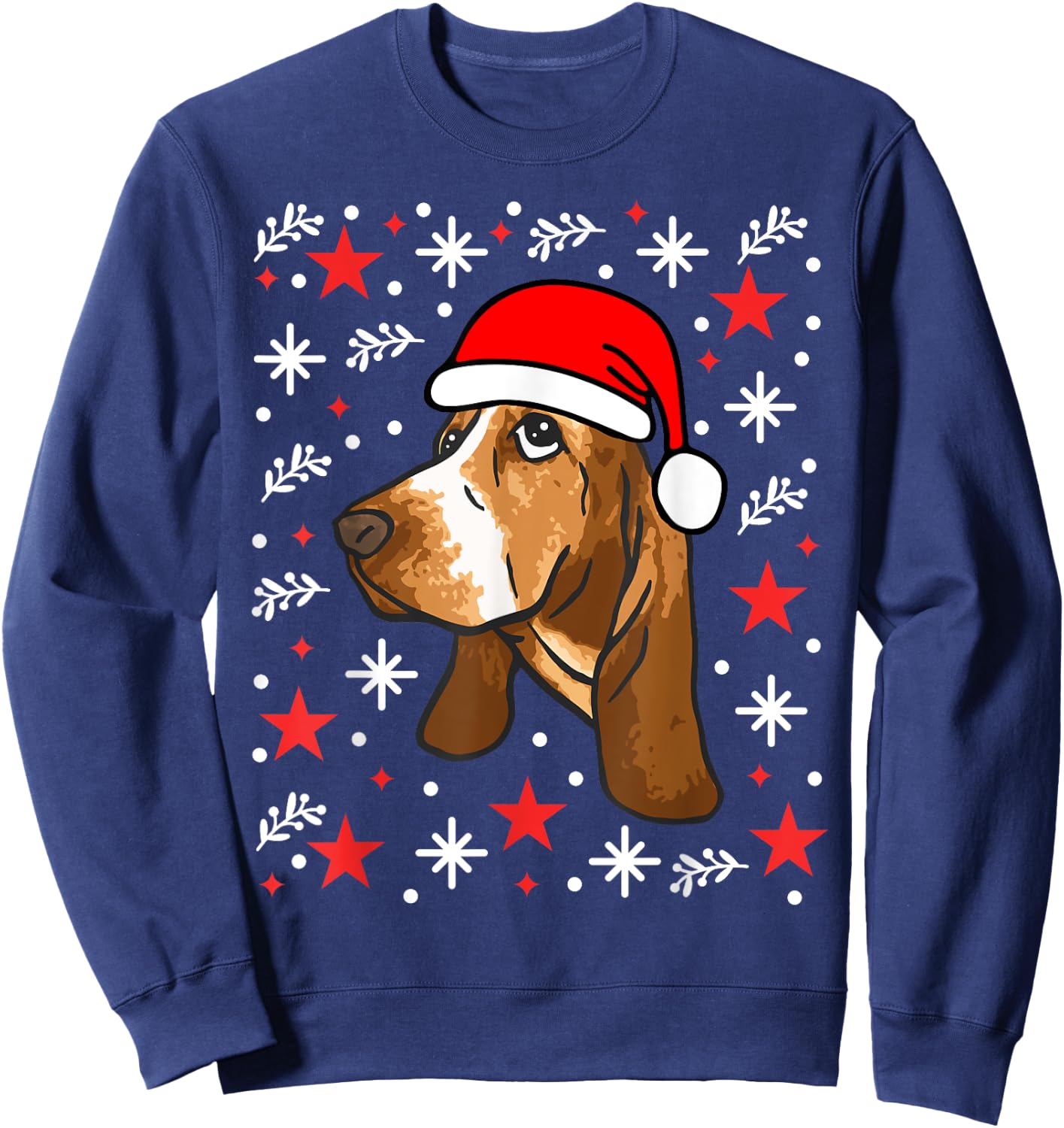 Basset Hound Christmas Sweatshirt - Sweatshirt | Navy