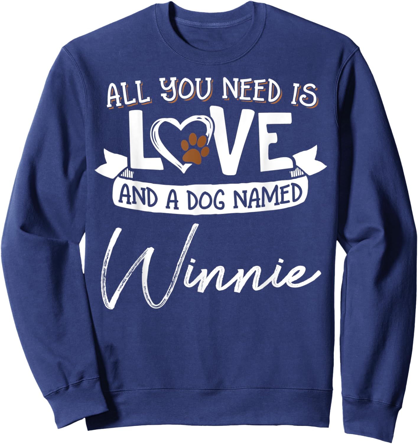 Cute Dog Named Winnie Shirt and Men Sweatshirt - Sweatshirt | Navy