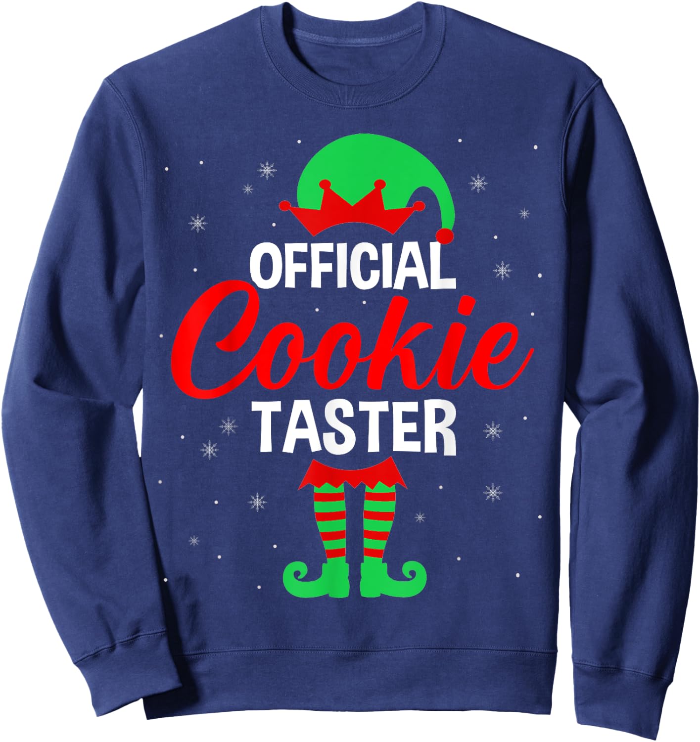 Official Cookie Taster Christmas Elf Lover Matching Family Sweatshirt - Sweatshirt | Navy