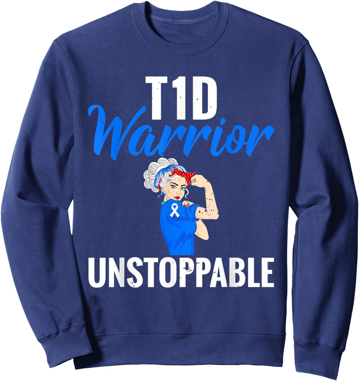 Funny Retro Diabetes Warrior Sweatshirt - Sweatshirt | Navy