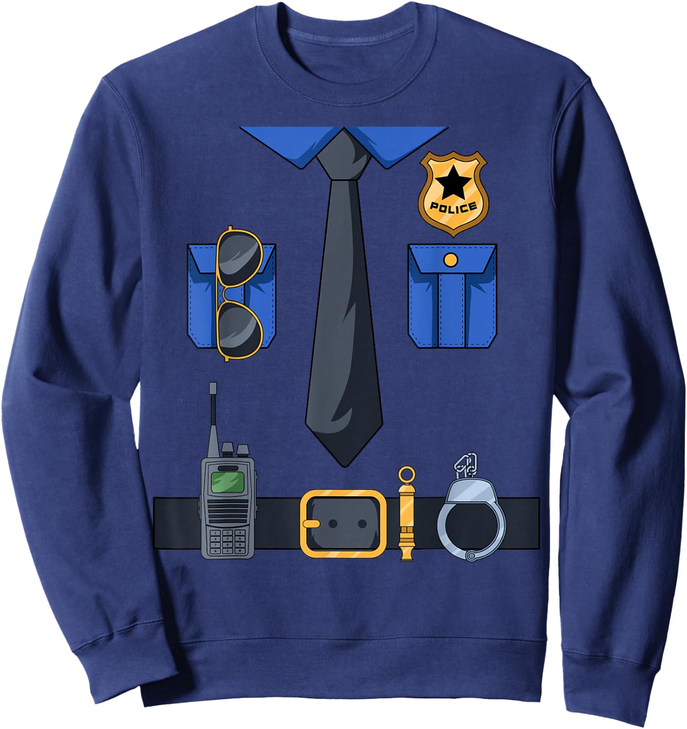 Police Officer Costume Policeman Enforcer Policewoman Cop Sweatshirt - Sweatshirt | Navy