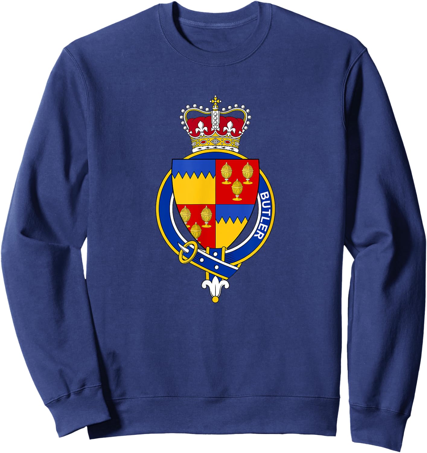 Butler Coat of Arms - Family Crest Sweatshirt - Sweatshirt | Navy