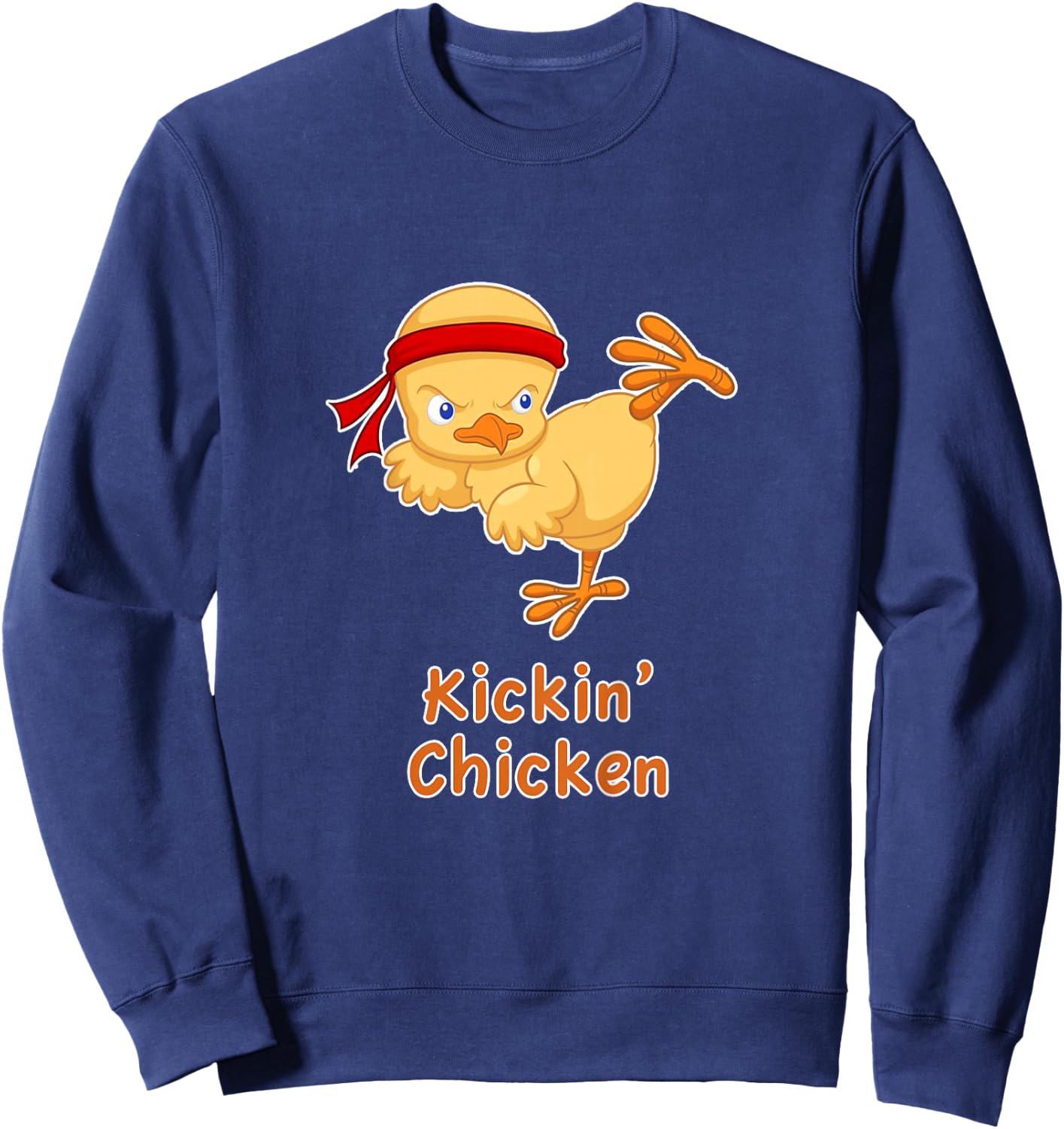 Funny Kids Karate Gift Youth Karate Kickin' Chicken Sweatshirt - Sweatshirt | Navy