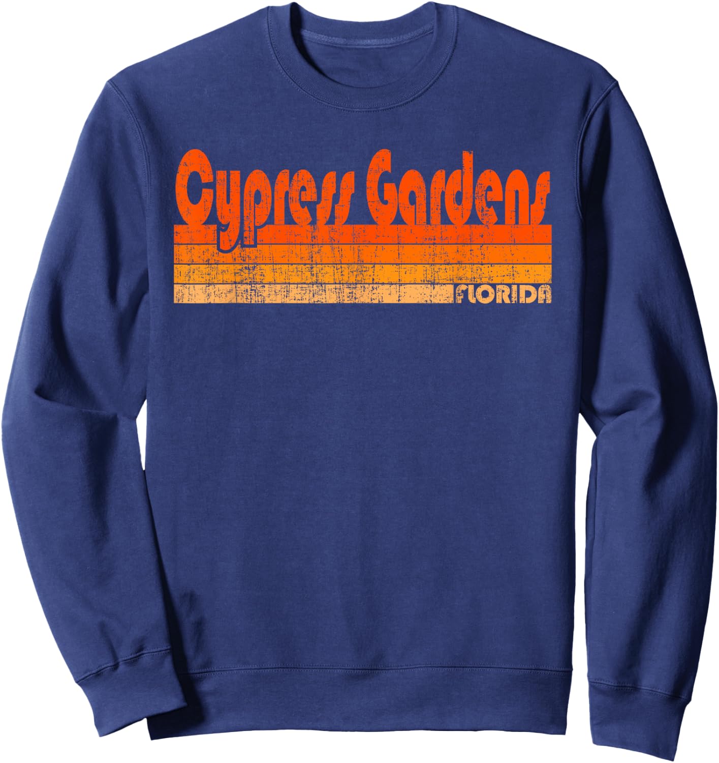 Cypress Gardens, Florida Retro 80s Style Sweatshirt - Sweatshirt | Navy