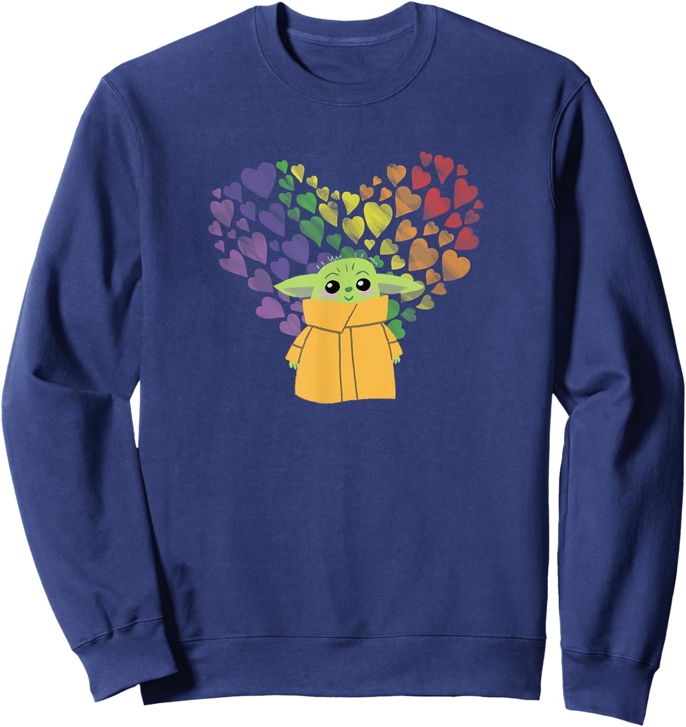 Star Wars The Mandalorian The Child Rainbow Hearts Sweatshirt - Sweatshirt | Navy
