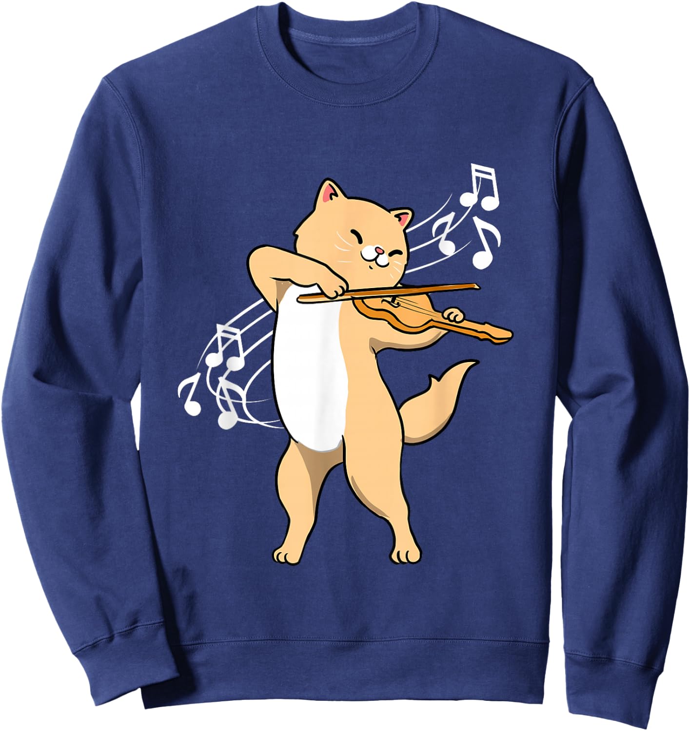 Cat Playing Violin Violinist Sweatshirt - Sweatshirt | Navy