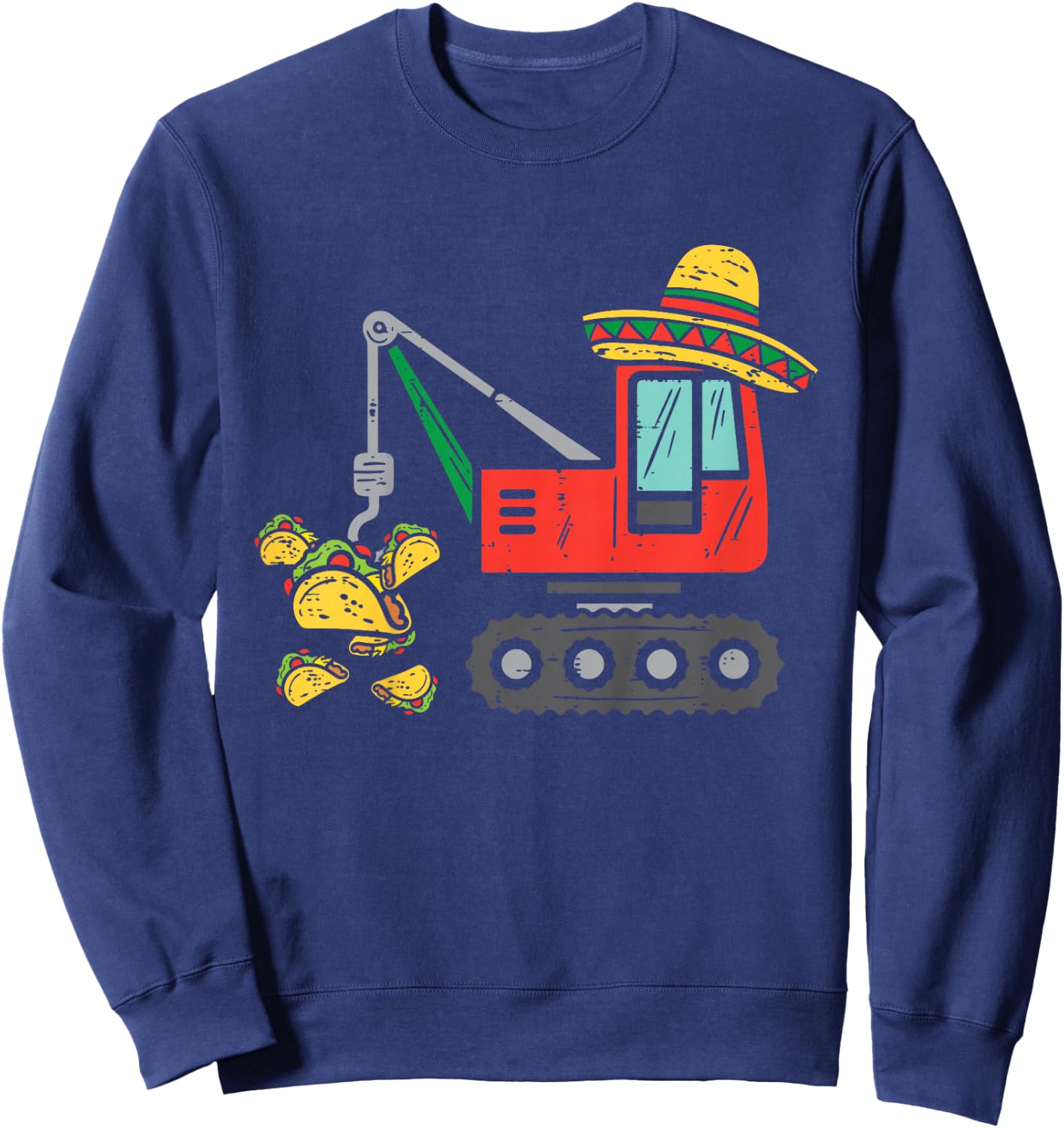 Kids Mexican Crane Tacos Boys Cinco De Mayo Fiesta Kids Toddler Sweatshirt - Sweatshirt | Navy