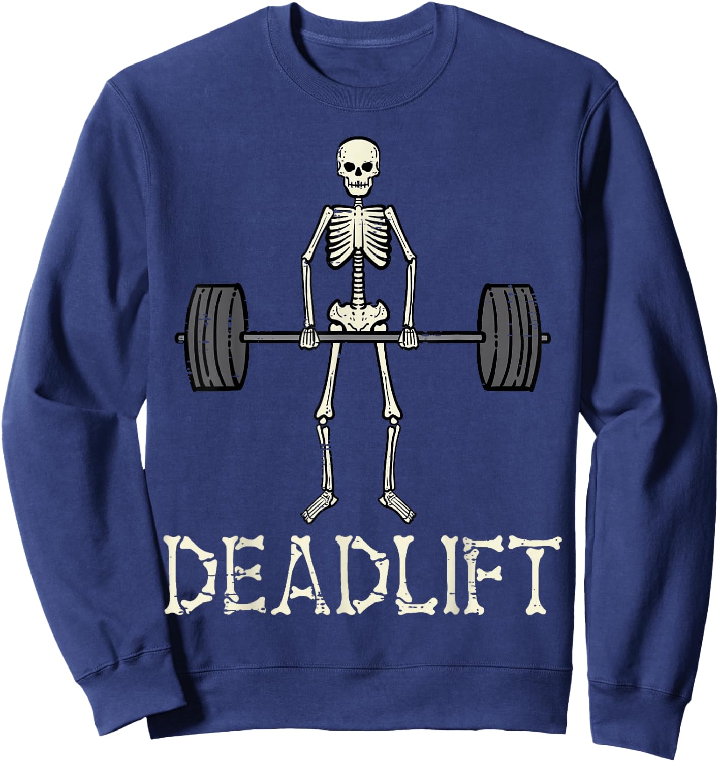Halloween Deadlift Skeleton Gym Workout Costume Men Women Sweatshirt - Sweatshirt | Navy