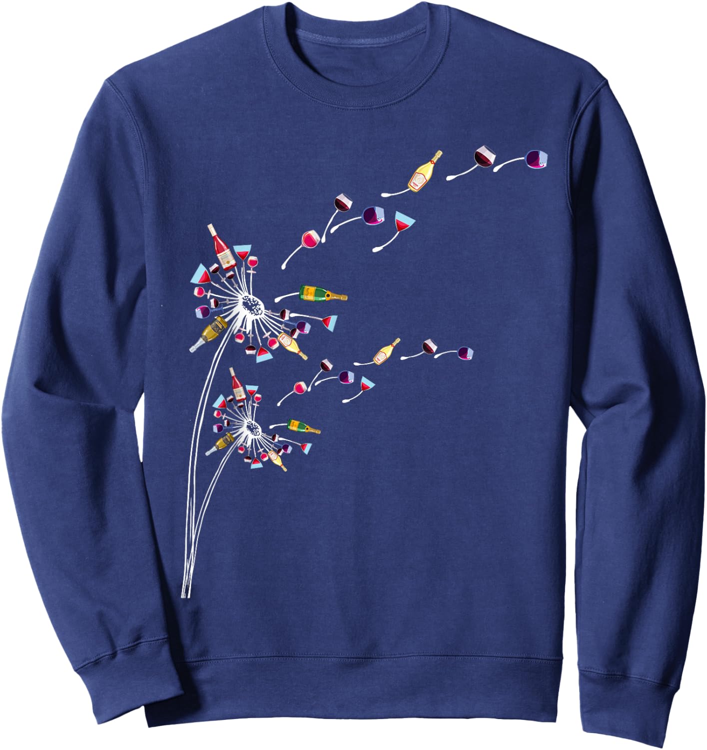 Wine Dandelion Drinking Wine Rosee Wine Lovers Rosee Wine Sweatshirt - Sweatshirt | Navy