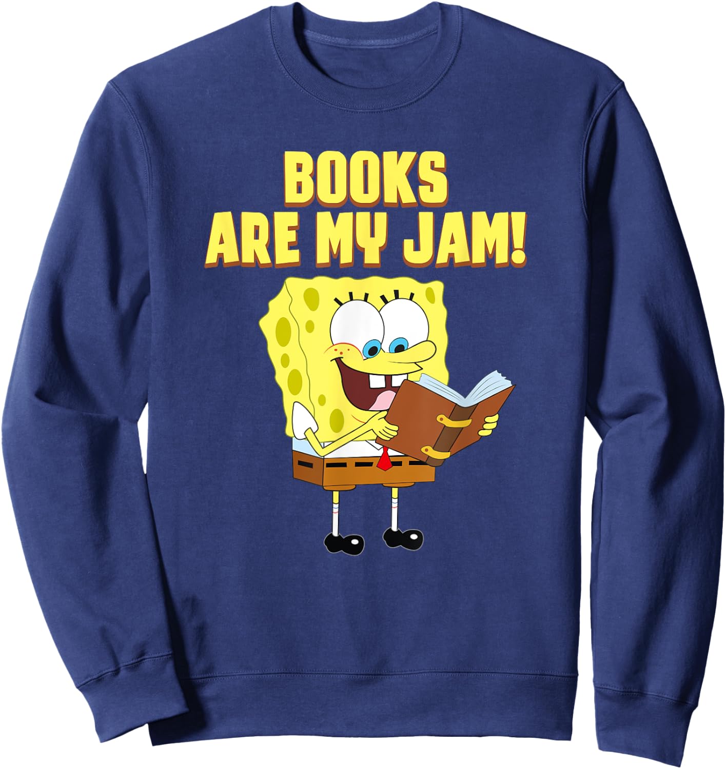 Mademark x SpongeBob SquarePants - SpongeBob Loves Reading - Books are My Jam Sweatshirt - Sweatshirt | Navy