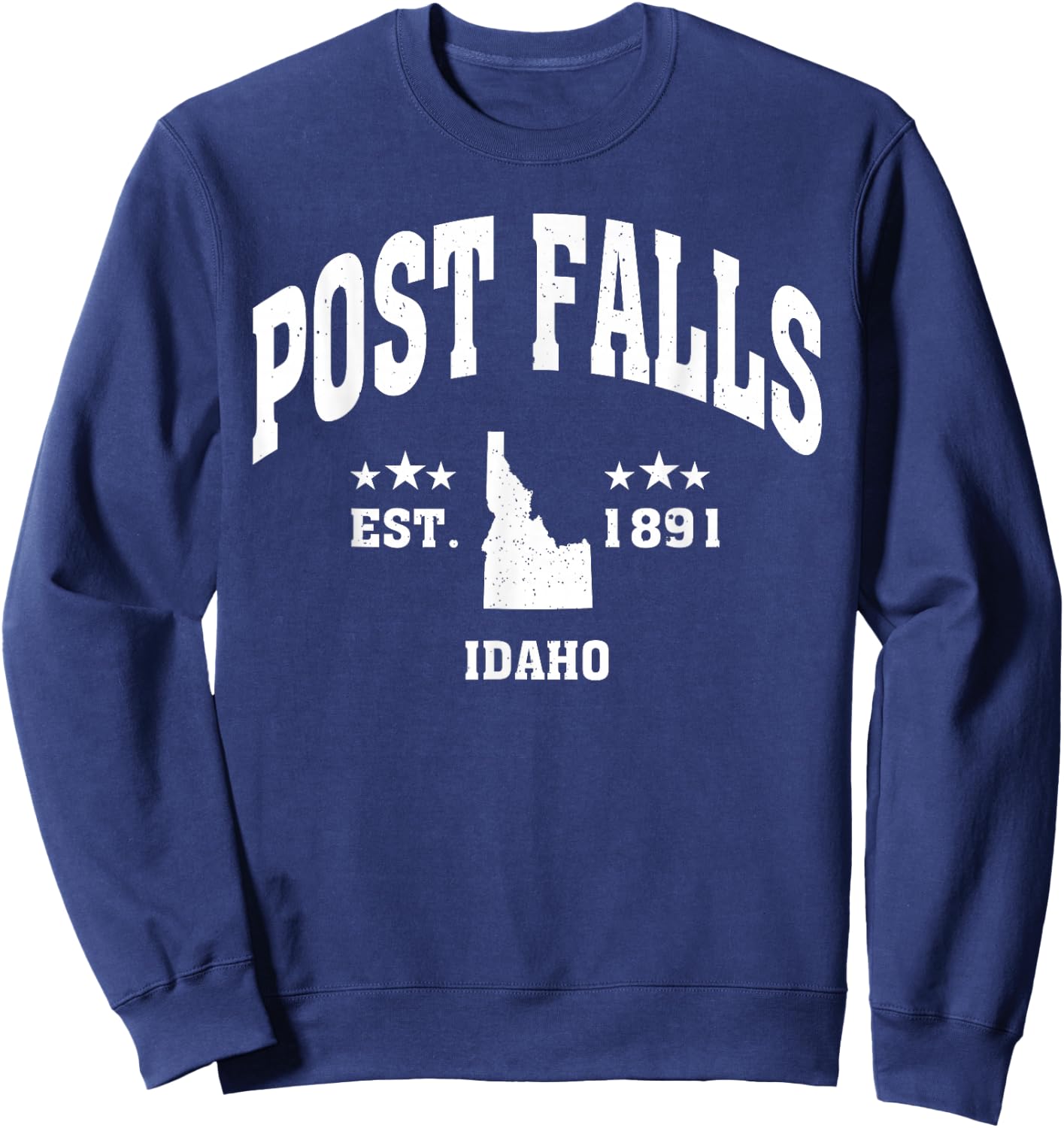 Retro Post Falls Idaho ID Throwback Athletic Sport Sweatshirt - Sweatshirt | Navy