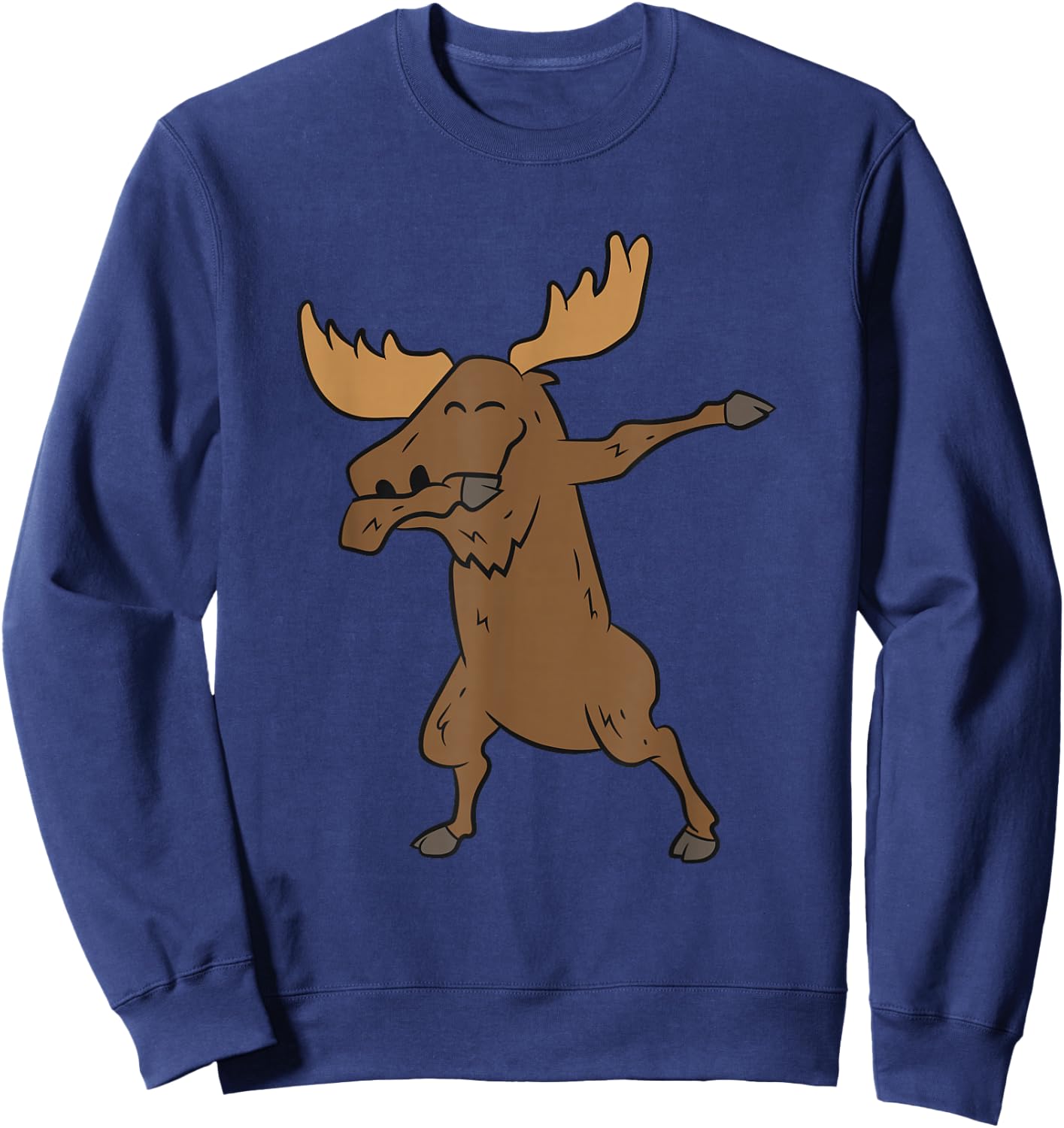 Dabbing Moose Cute Dancing Moose Sweatshirt - Sweatshirt | Navy