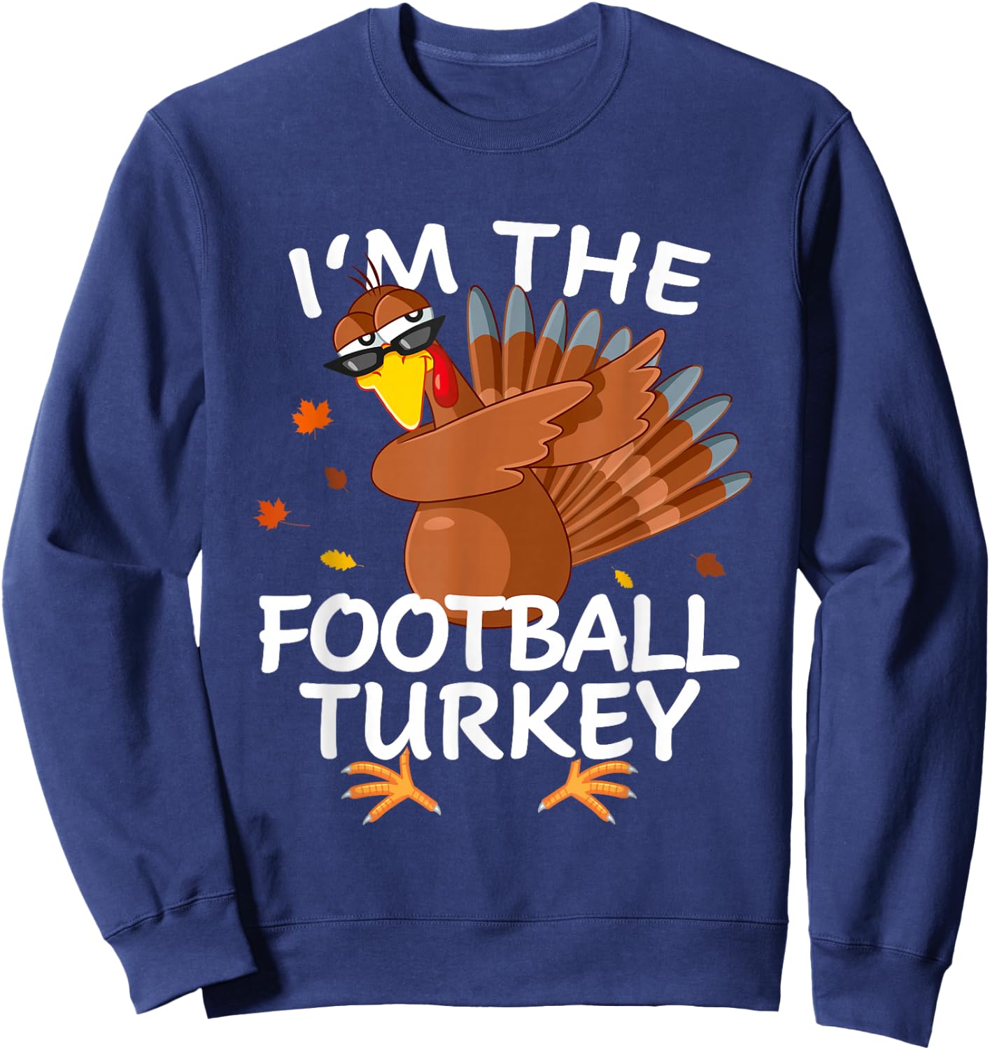 Football Turkey Matching Outfit Thanksgiving Pajamas Family Sweatshirt - Sweatshirt | Navy