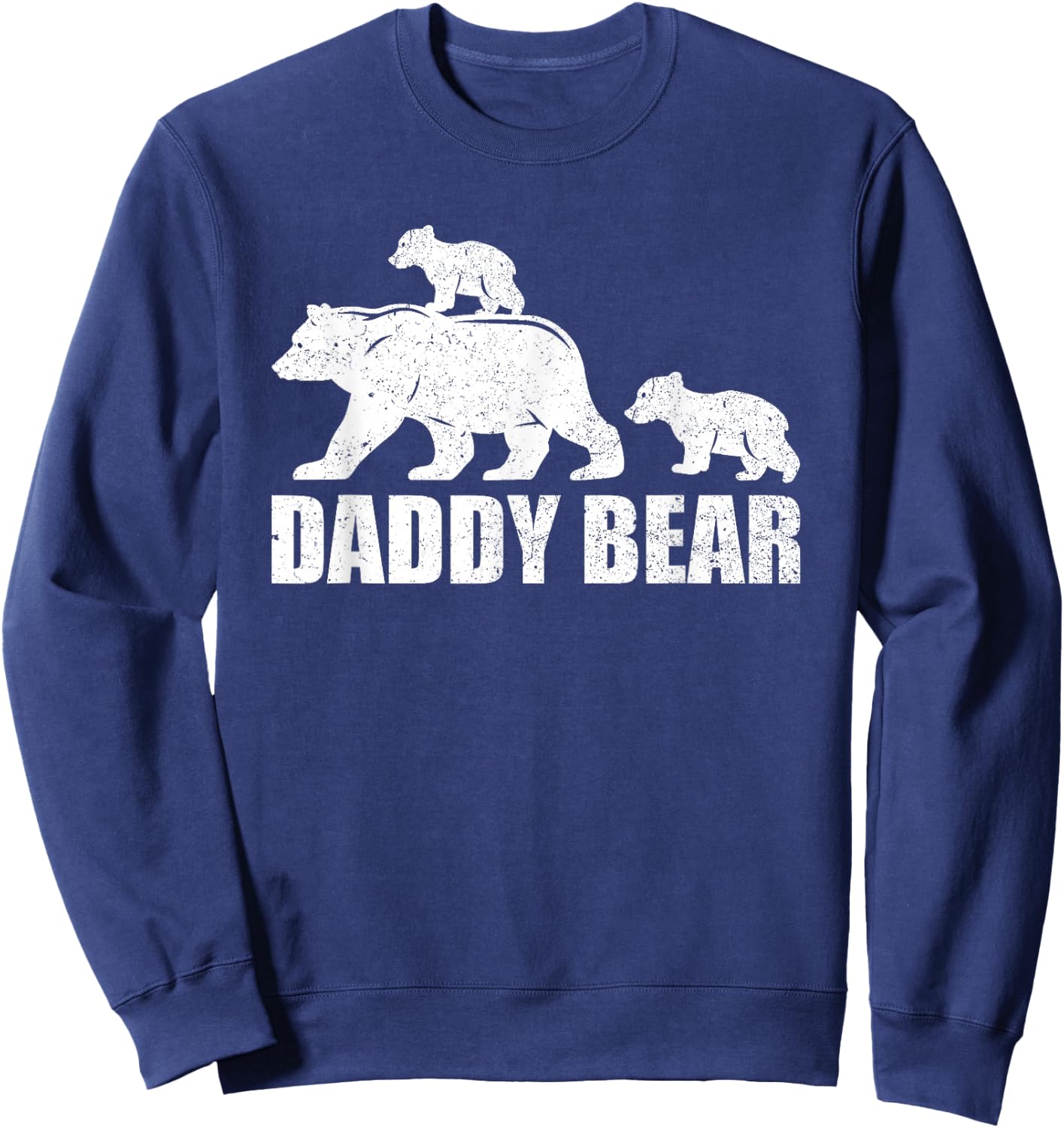 Daddy Bear 2 Cubs Shirt Daddy Bear Twin Dad 2 Kids Sweatshirt - Sweatshirt | Navy