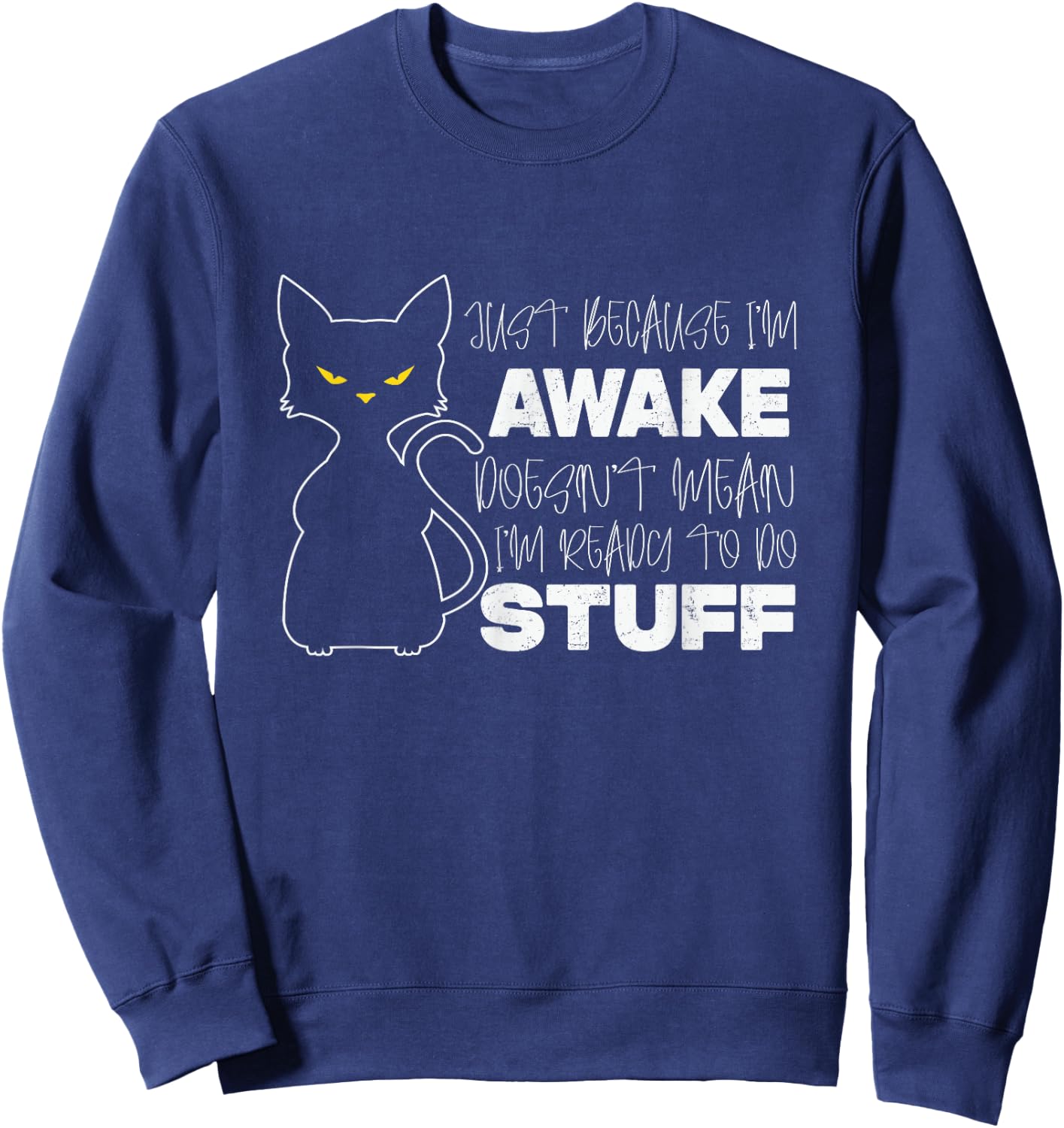 Cat Lover Lazy Graphic Men Girls Boys Kids Cats Sweatshirt - Sweatshirt | Navy