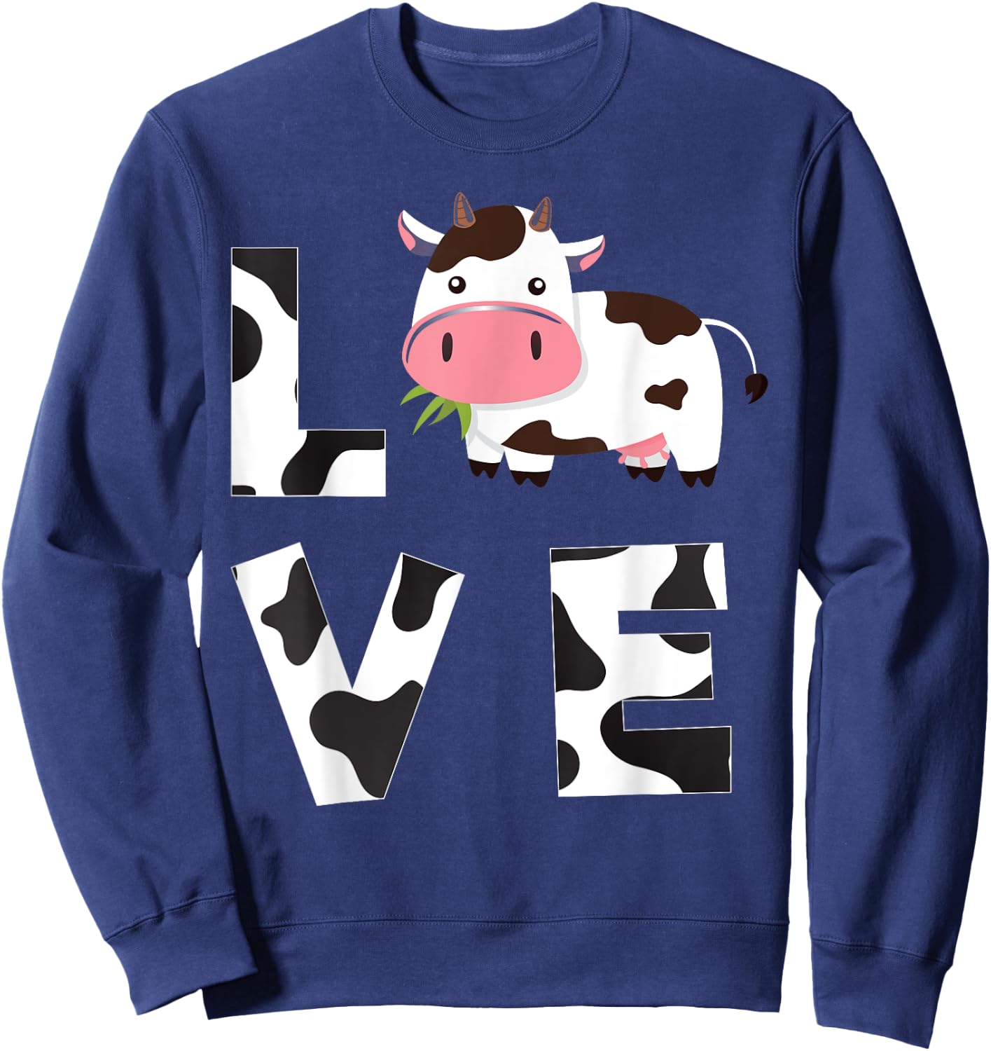 Farmer Farming Cute Farm Animal Lover Kids Gift Love Cow Sweatshirt - Sweatshirt | Navy
