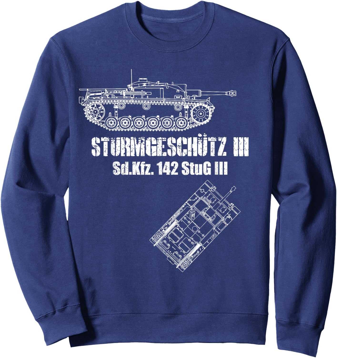 Sturmgeschutz III StuG 3 tank German Wehrmacht SdKfz 142 Sweatshirt - Sweatshirt | Navy